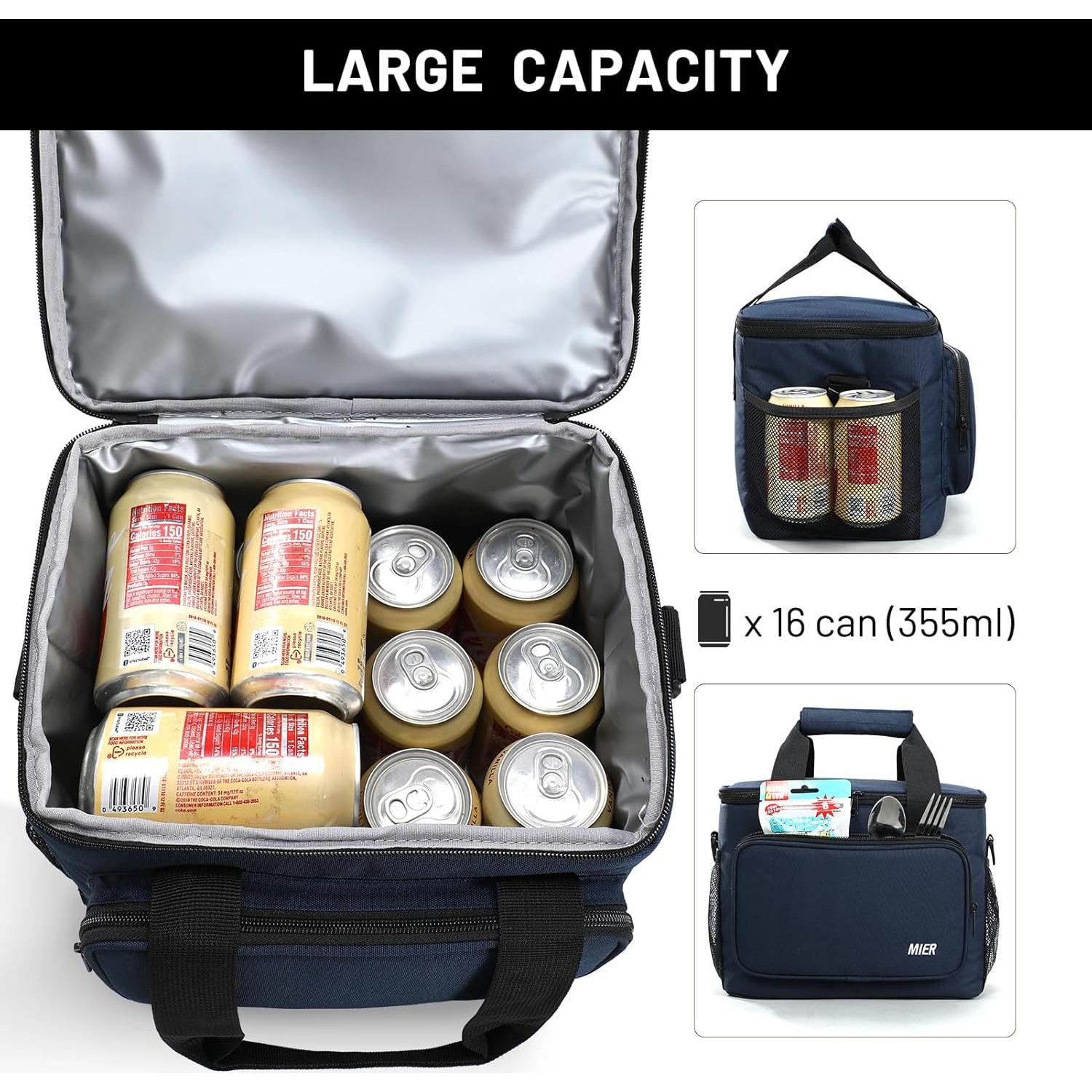 Caja de Almuerzo Aislada MIER 11L Azul para Trabajo y Camping