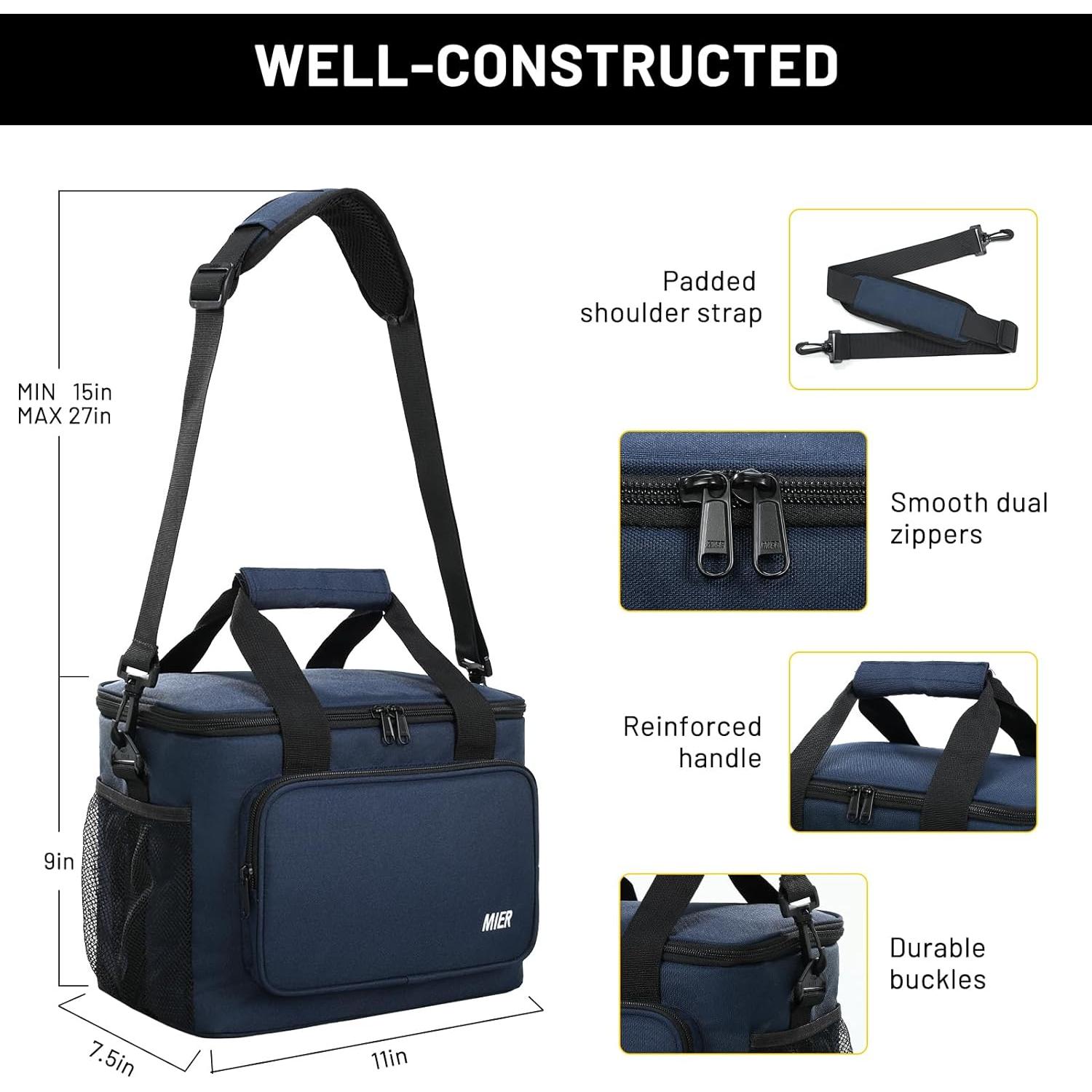 Caja de Almuerzo Aislada MIER 11L Azul para Trabajo y Camping