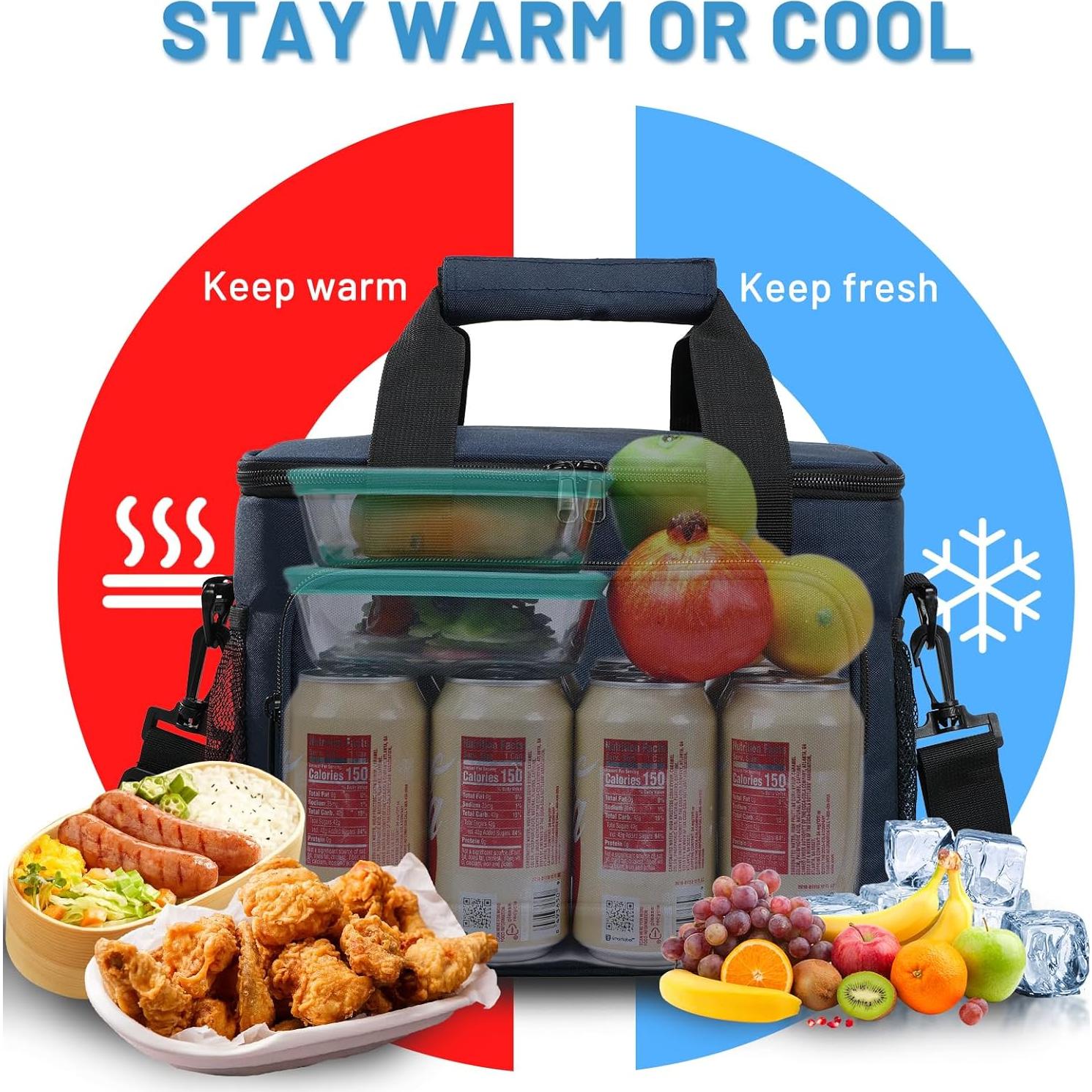 Caja de Almuerzo Aislada MIER 11L Azul para Trabajo y Camping