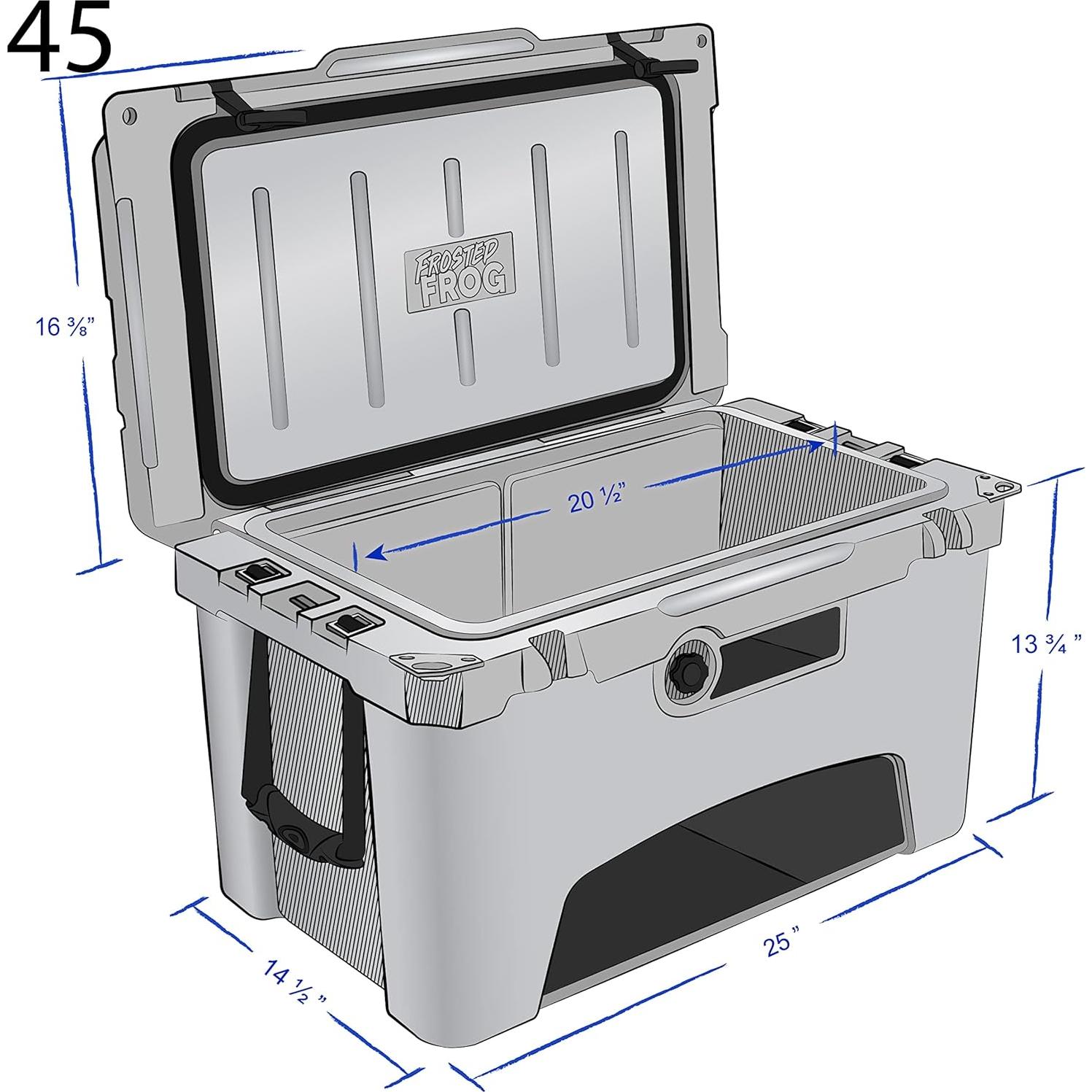 Enfriador de Hielo Frosted Frog 45QT Verde 42.5L Aislado