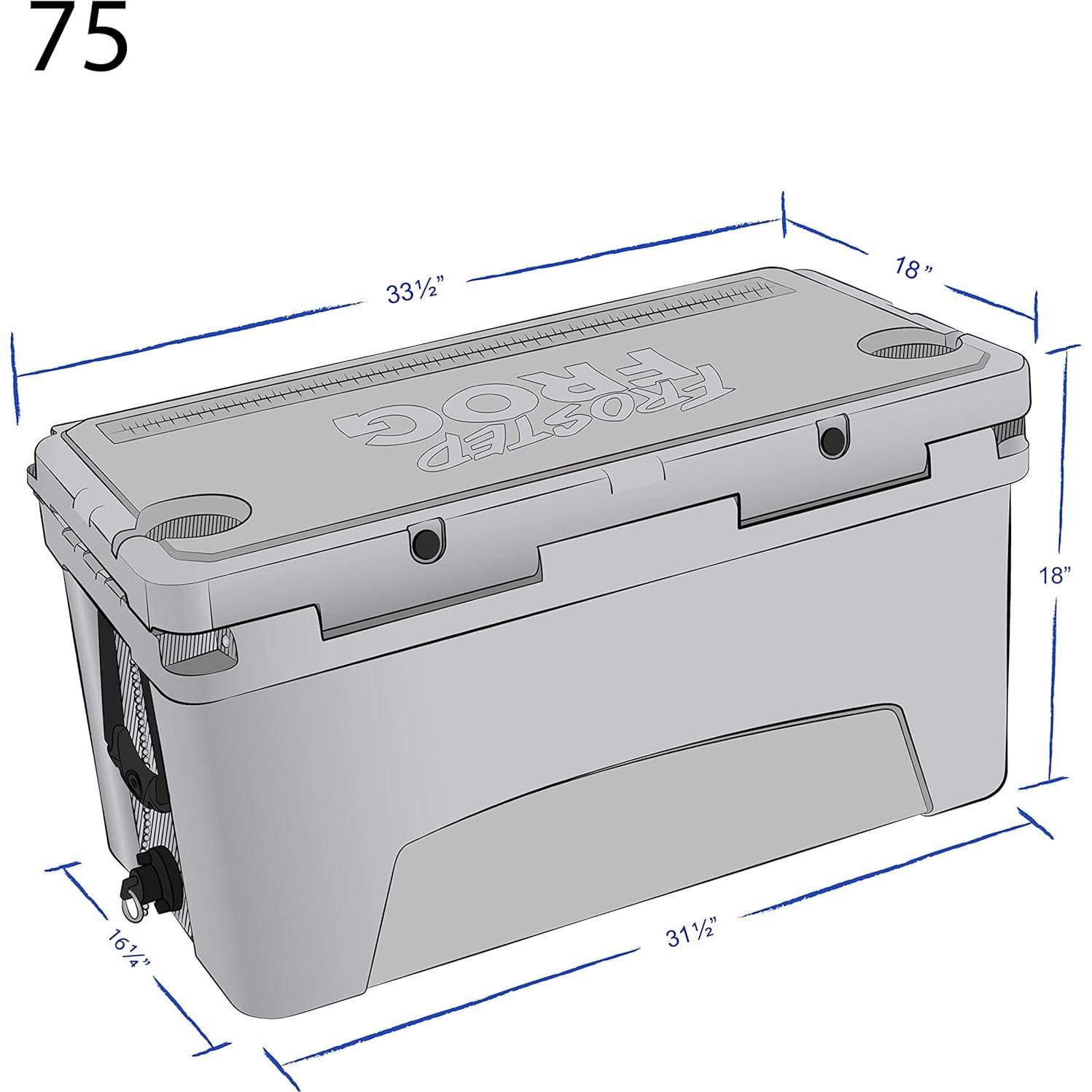 Caja de Hielo 75QT Frosted Frog Aislada Grado Comercial