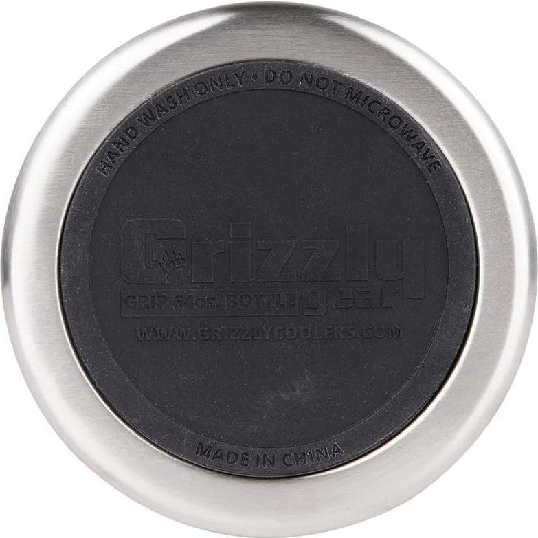 Grizzly Grip 64 oz Water Bottle | Vacuum Insulated | Stainless Steel with Insulated Lid | For Gym Women Men Beach Camping Hiking Fishing Hunting Sports | Brushed