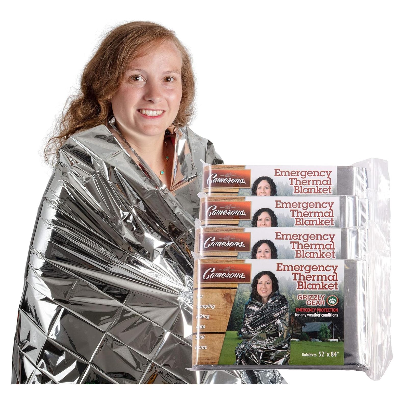 Manta de Emergencia Mylar Grizzly Gear 4 Paquete 213x132 cm