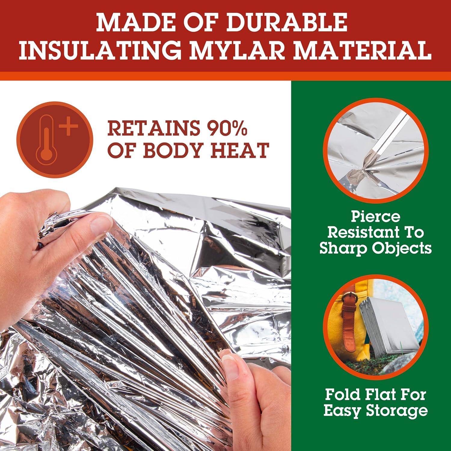 Manta de Emergencia Mylar Grizzly Gear 4 Paquete 213x132 cm