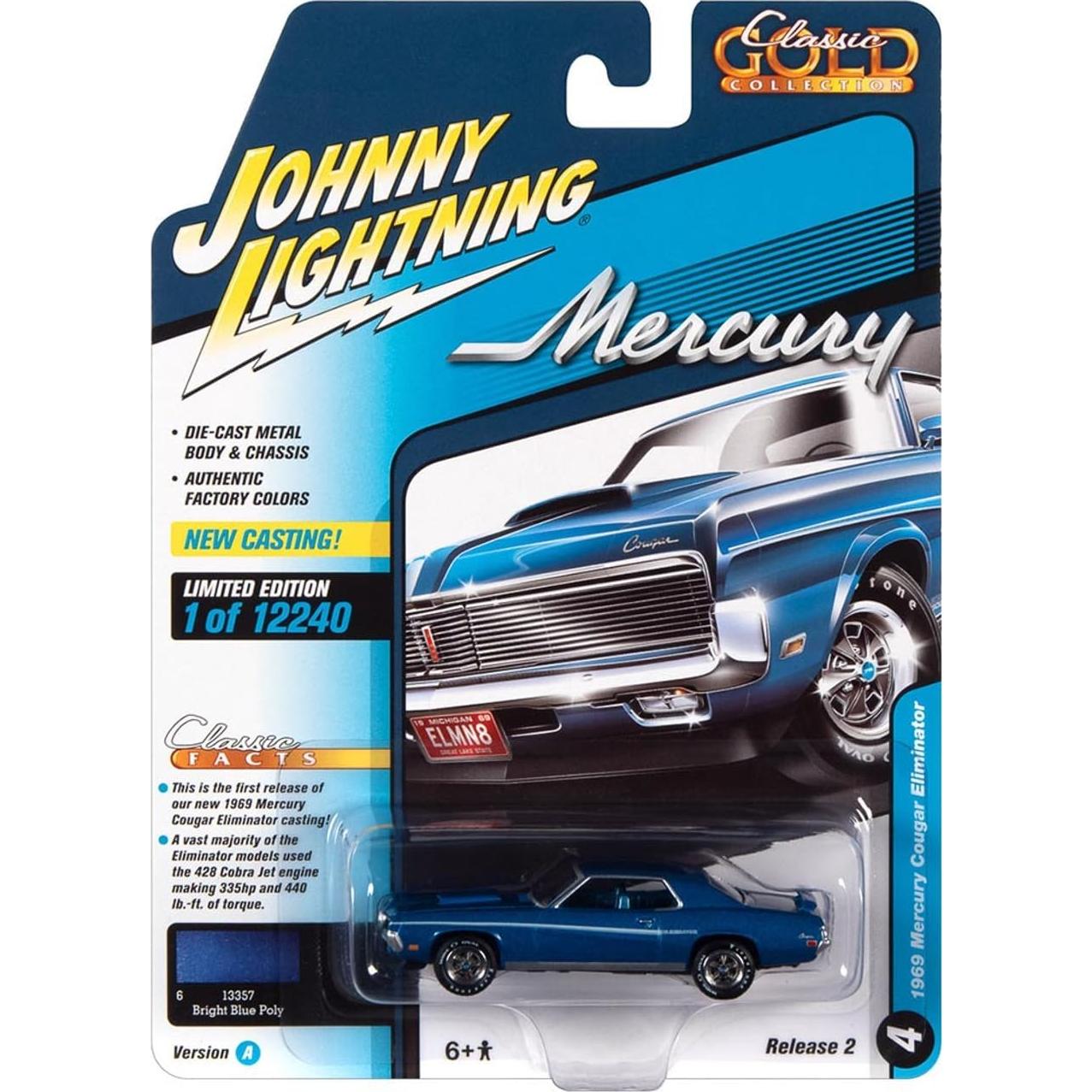 Auto Miniatura Johnny Lightning Mercury Cougar 1969 Azul