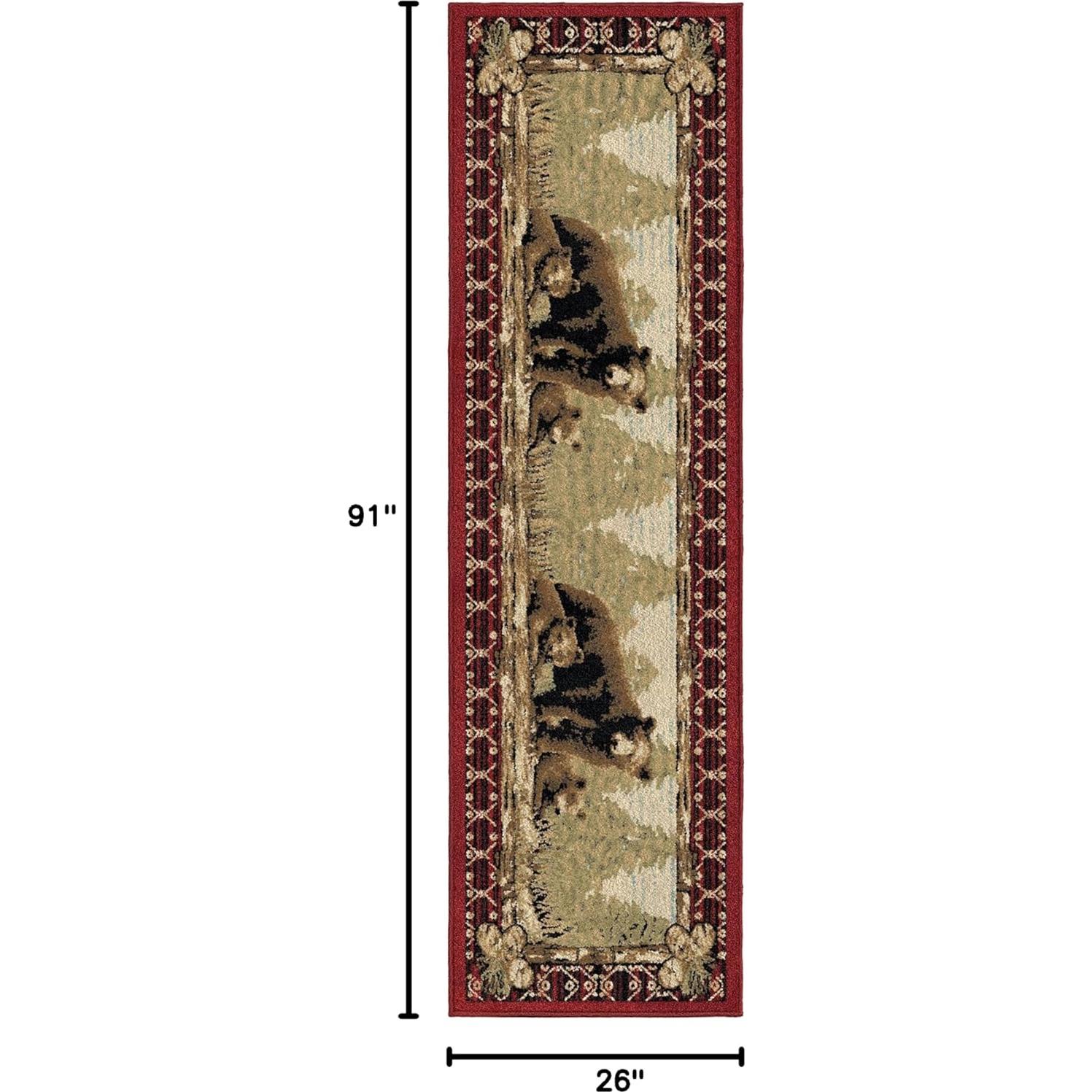 Alfombra de Área Rug Empire Lodge Oso Grizzly 66x231 cm