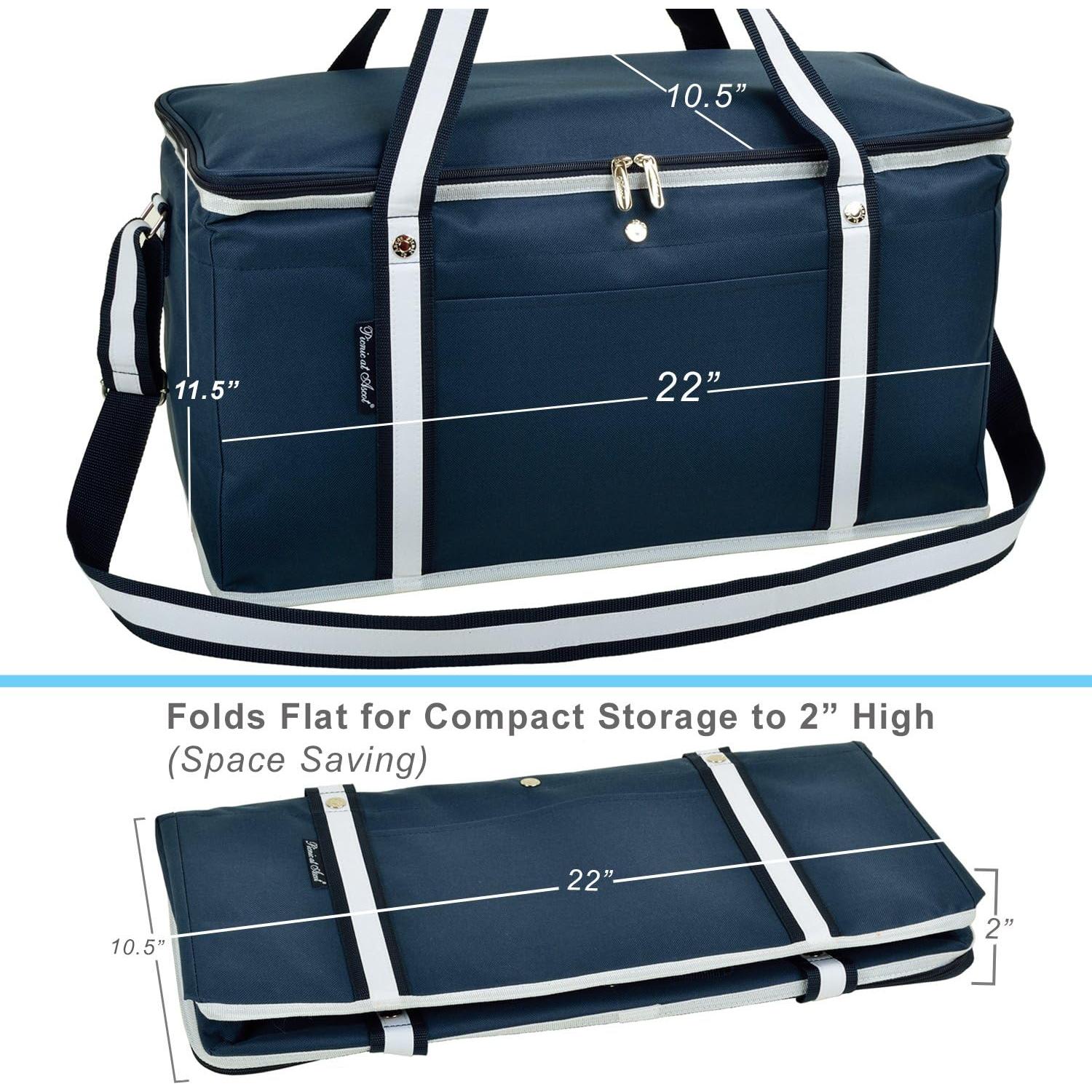 Picnic at Ascot 64 Can Capacity Semi Rigid Collapsible Leakproof Cooler- Designed & Quality Approved in the USA