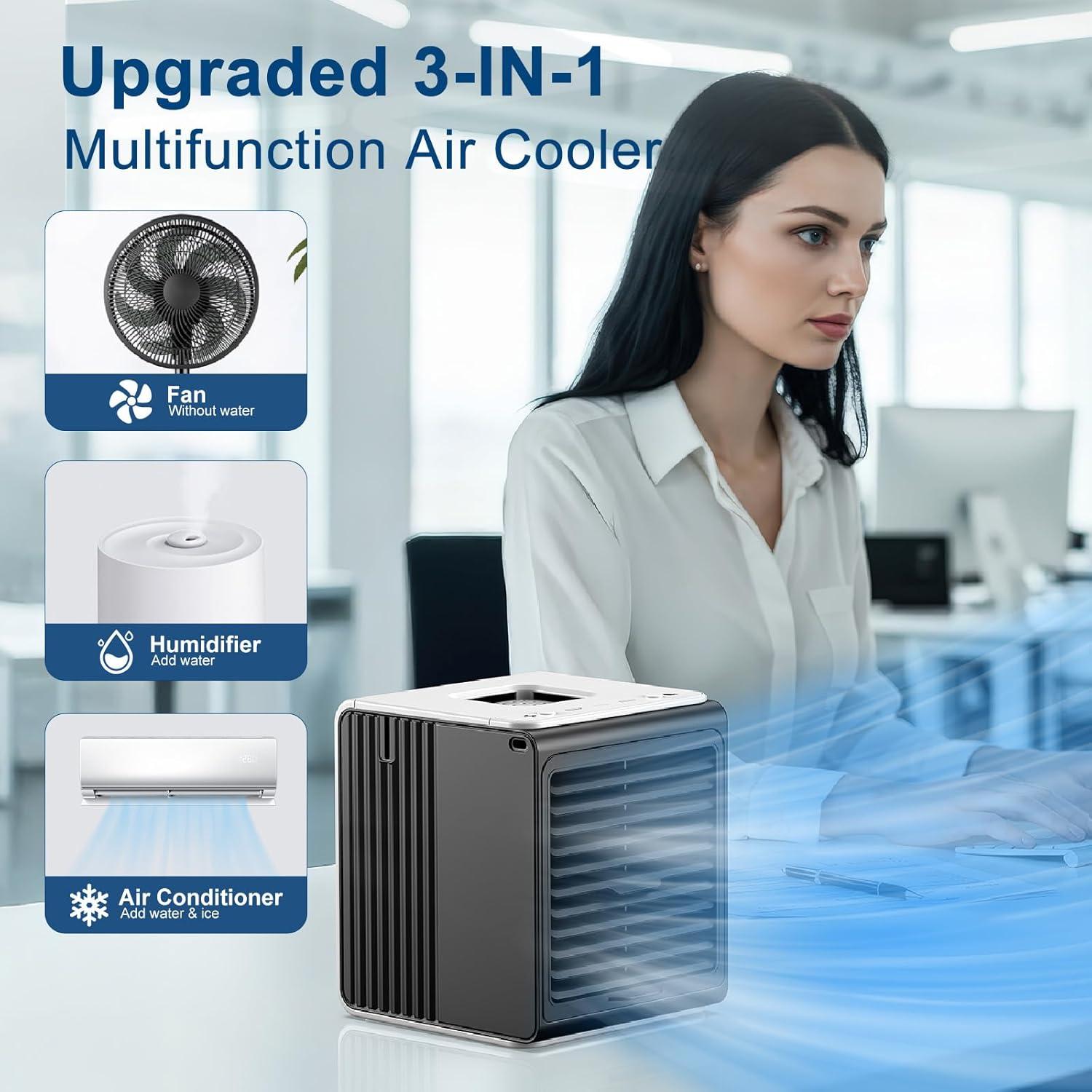 Aire Acondicionado Mini Portátil BIESQYA 3-en-1 1.06 kg