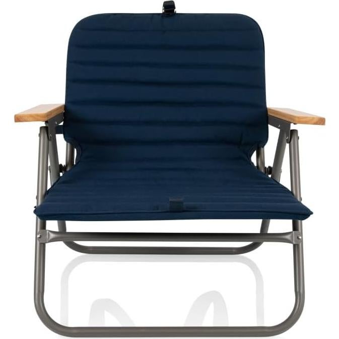 Silla de Playa Plegable Picnic Time con Almohadilla Azul Marino