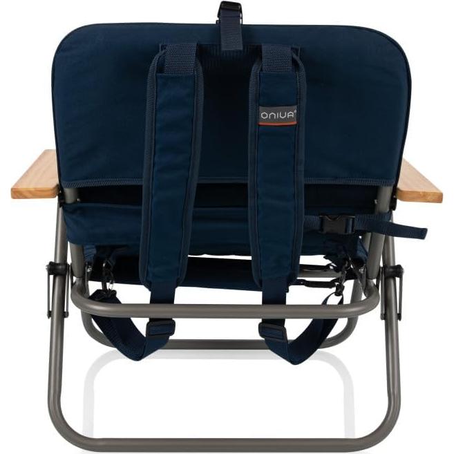 Silla de Playa Plegable Picnic Time con Almohadilla Azul Marino