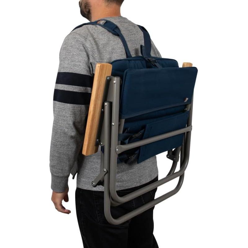 Silla de Playa Plegable Picnic Time con Almohadilla Azul Marino