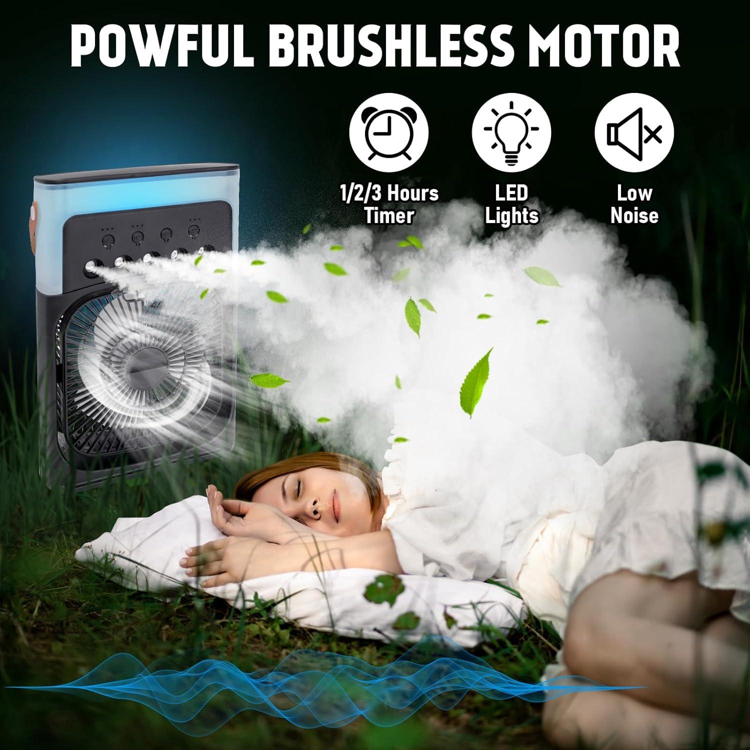 Ventilador Portátil de Nebulización Myplinar 01, 3 Velocidades, 600mL