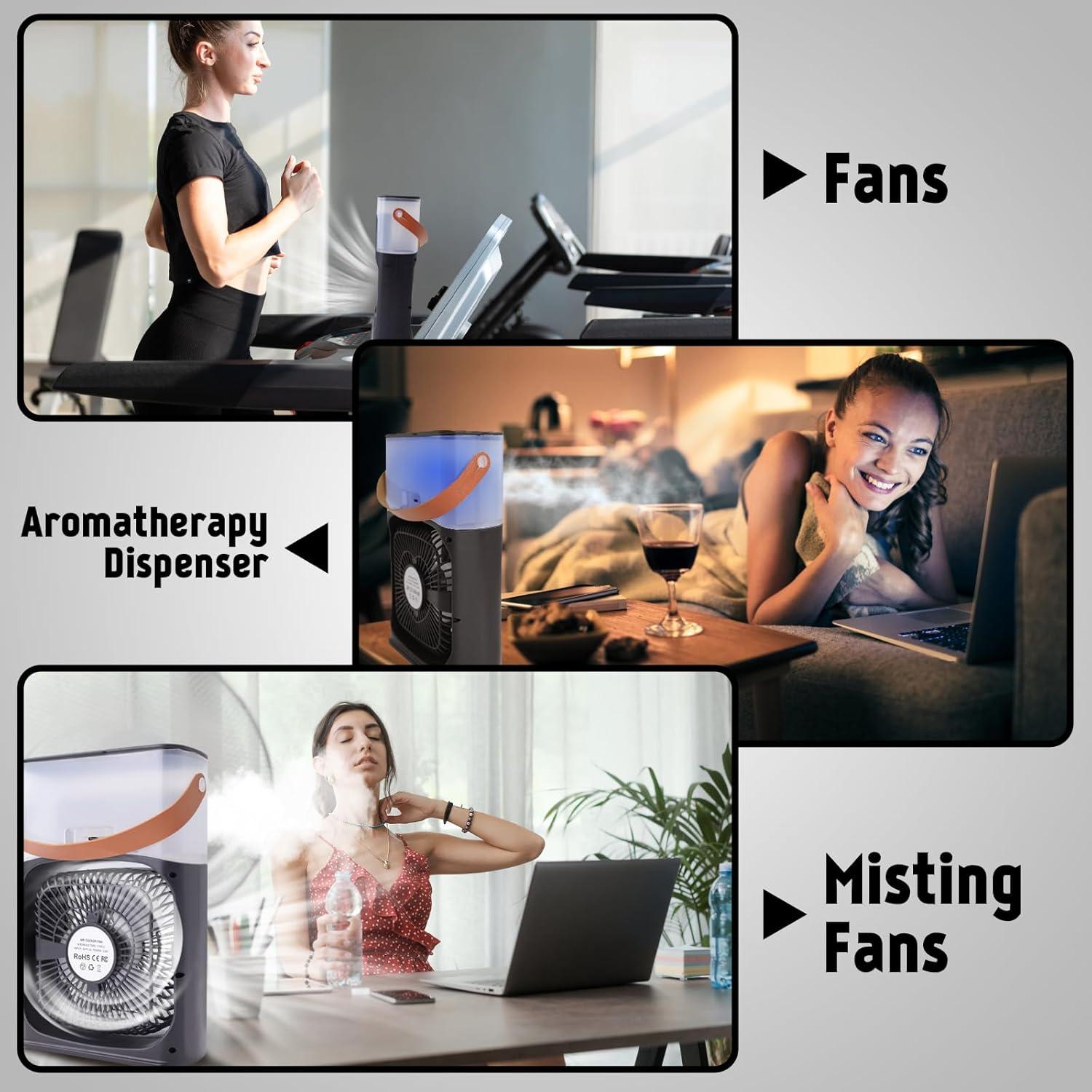 Ventilador Portátil de Nebulización Myplinar 01, 3 Velocidades, 600mL