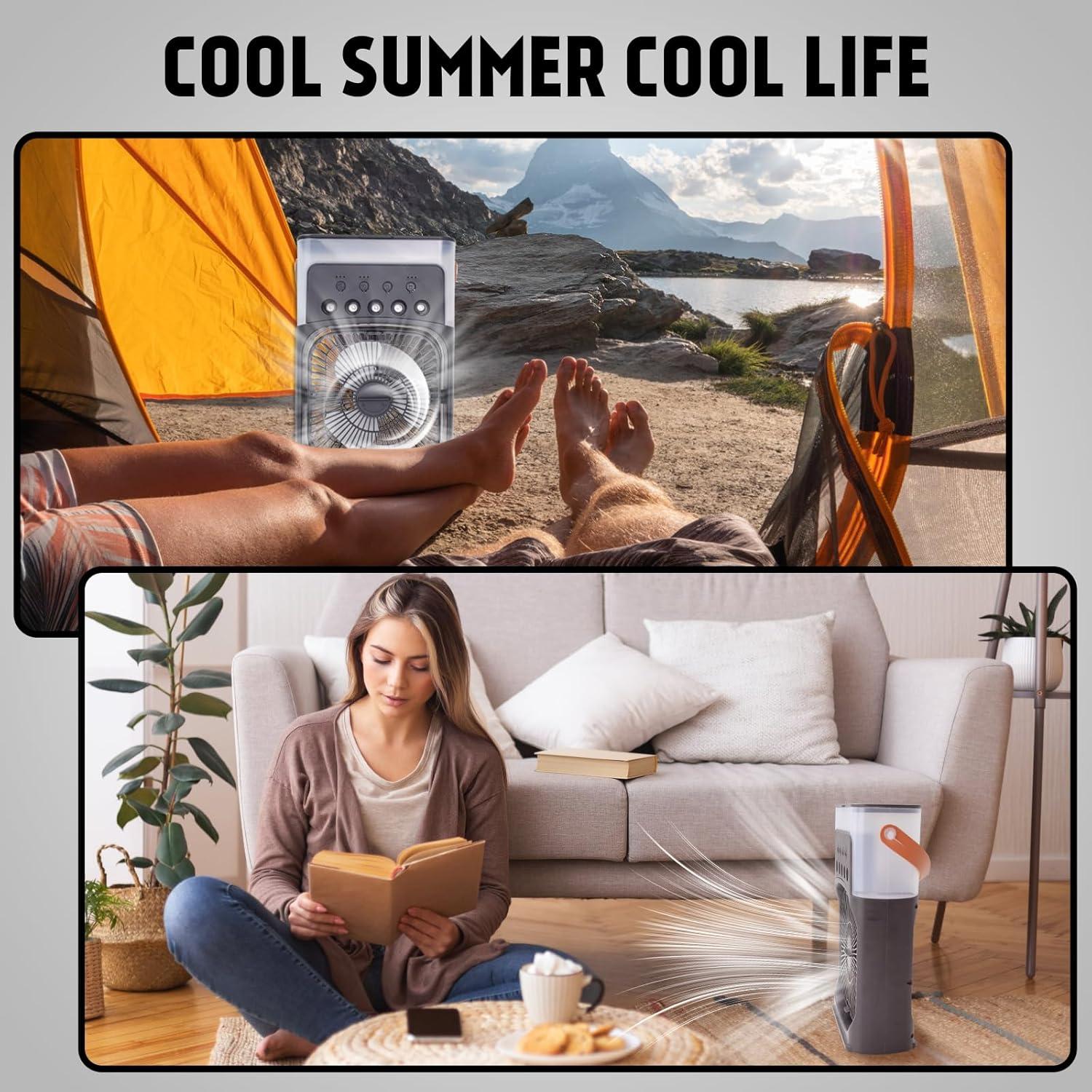 Ventilador Portátil de Nebulización Myplinar 01, 3 Velocidades, 600mL