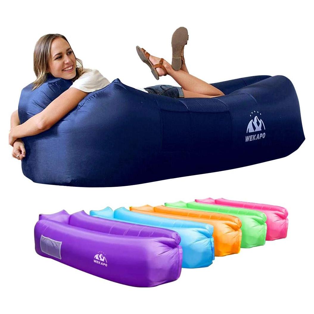 WEKAPO Inflatable Sun Lounger, Air Sofa, Hammock, Portable, Waterproof and Leak-Proof, Ideal for Backyard, Beach, Travel, Camping, Picnics and Music Festivals
