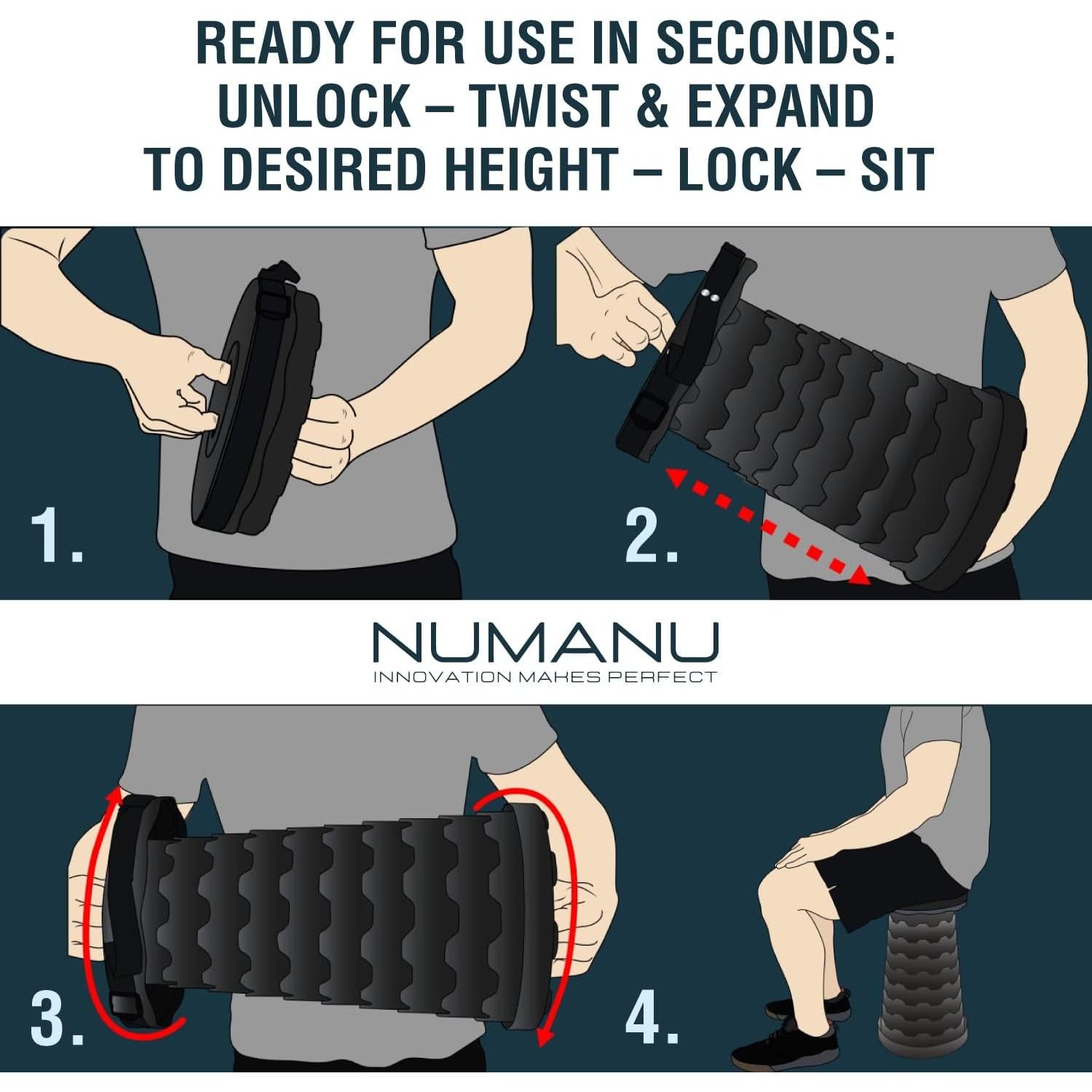 Taburete Plegable NUMANU 2PK Vieja Generación 181kg Negro