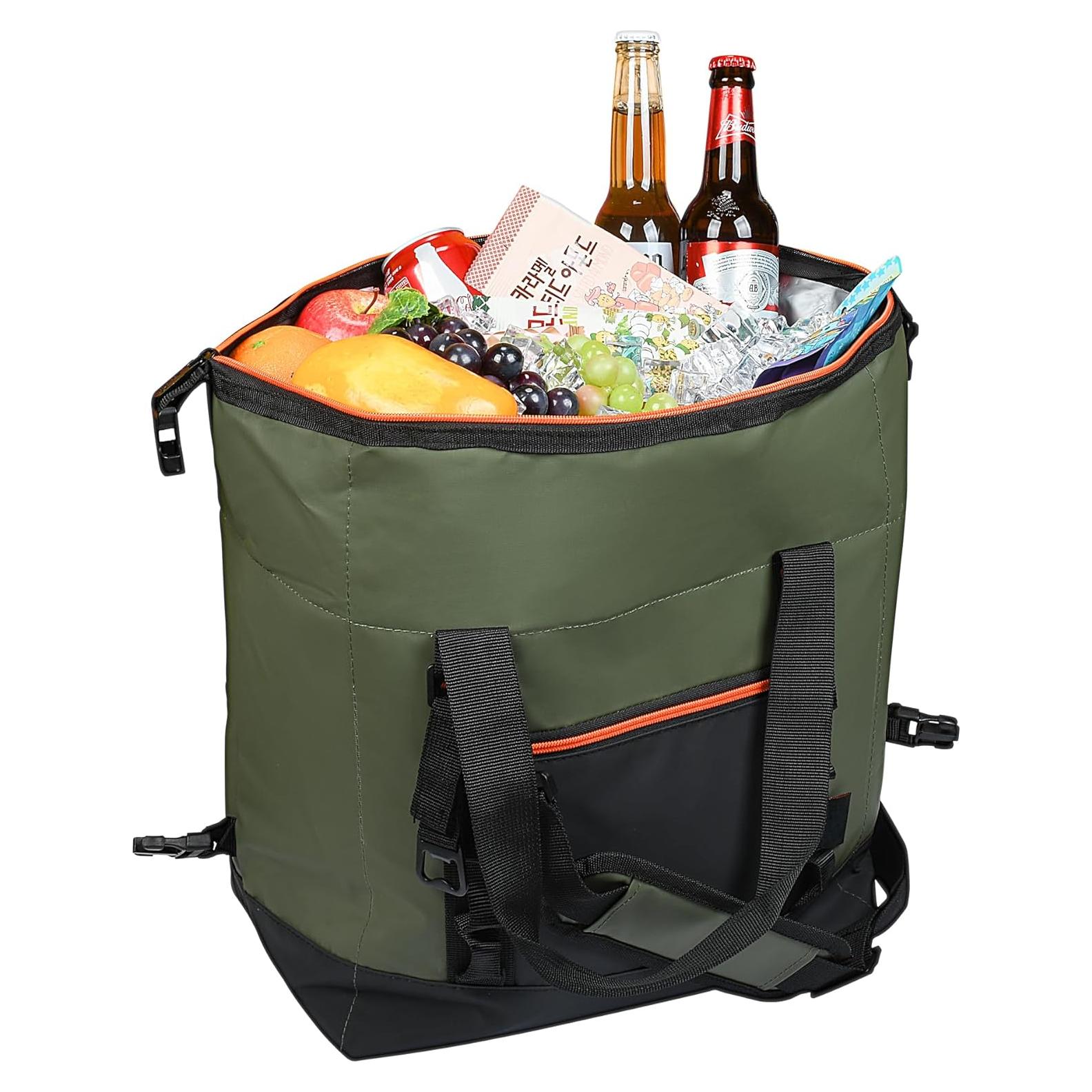 Bolsa Térmica Aislada Solaris 30 Latas Verde/Negro Plegable