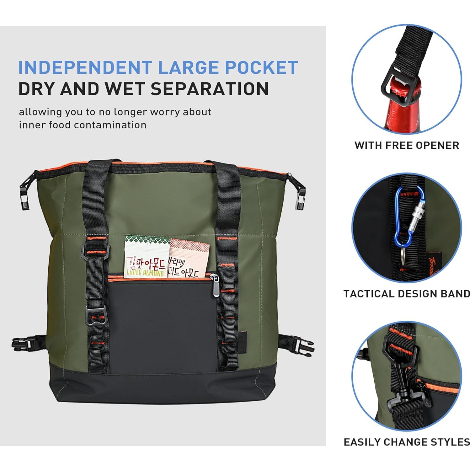 Bolsa Térmica Aislada Solaris 30 Latas Verde/Negro Plegable