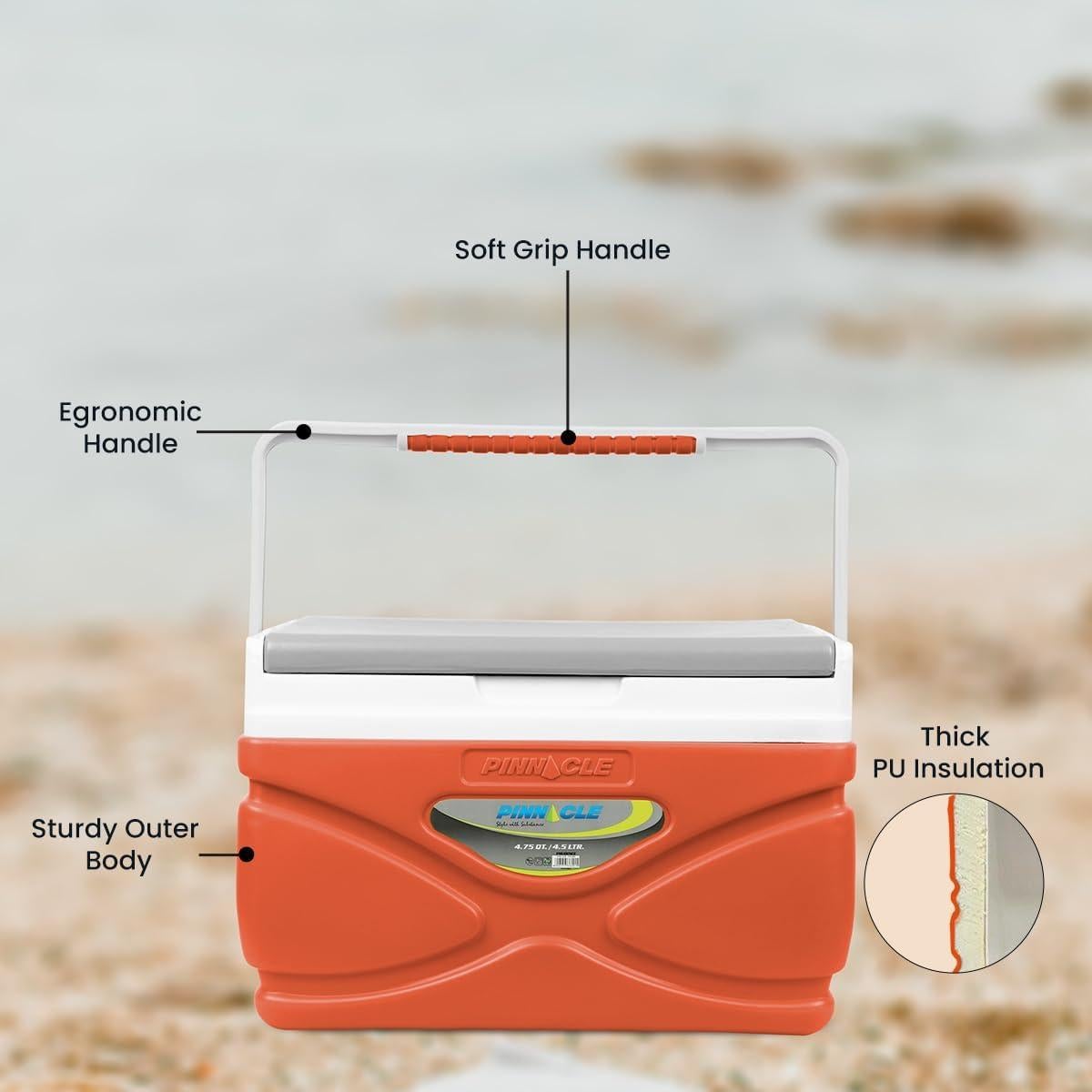 Enfriador de Picnic Pinnacle 4.5L Aislado Portátil Naranja