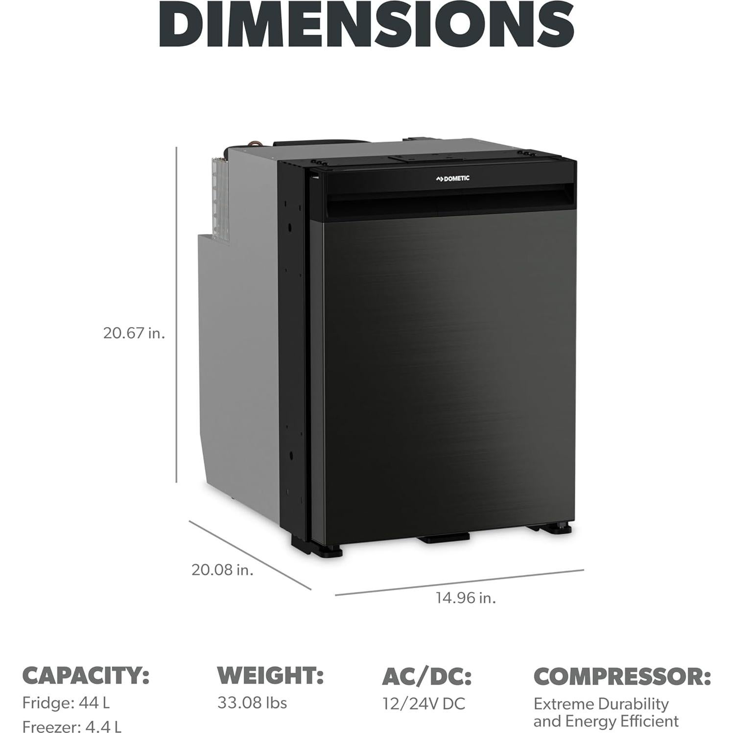 Refrigerador Dometic NRX 50C 44L Compresor Plata Oscuro