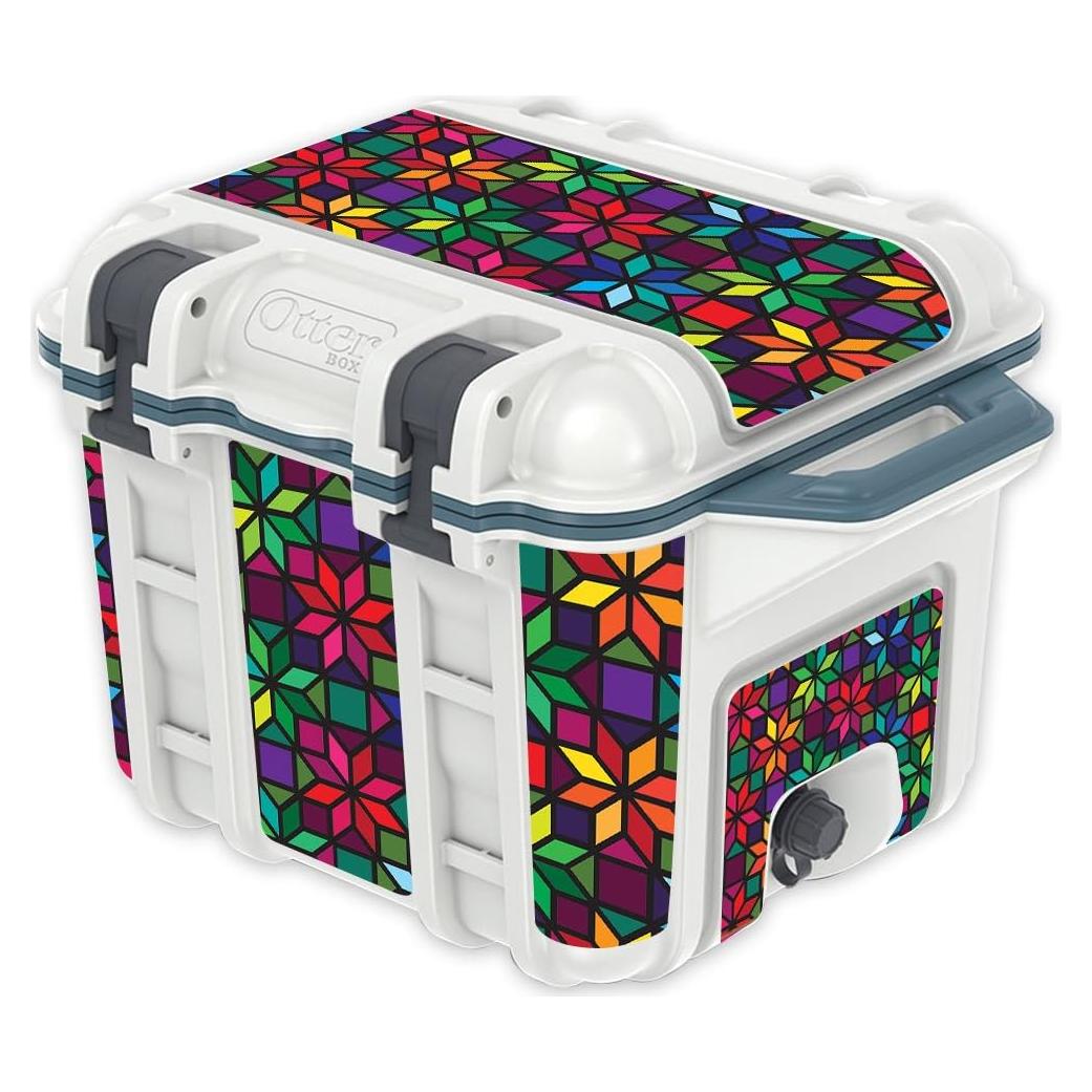MightySkins (Cooler Not Included) Skin Compatible with OtterBox Venture 25 qt Cooler - Stained Glass Window | Protective, Durable, and Unique Vinyl wrap Cover | Easy to Apply | Made in The USA