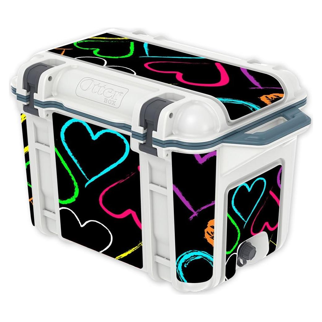 MightySkins (Cooler Not Included) Skin Compatible with OtterBox Venture 45 qt Cooler - Hearts | Protective, Durable, and Unique Vinyl Decal wrap Cover | Easy to Apply | Made in The USA