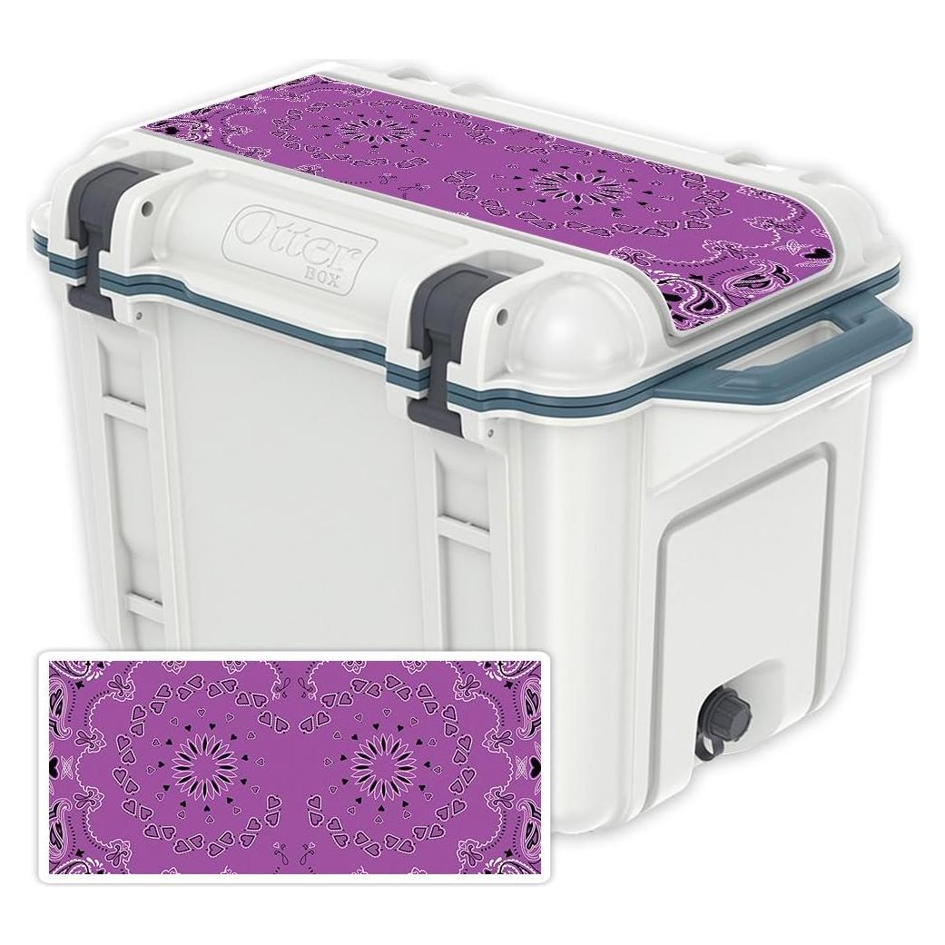 Piel de Vinilo MightySkins para Tapa Enfriador OtterBox 45 qt - Bandana Morada