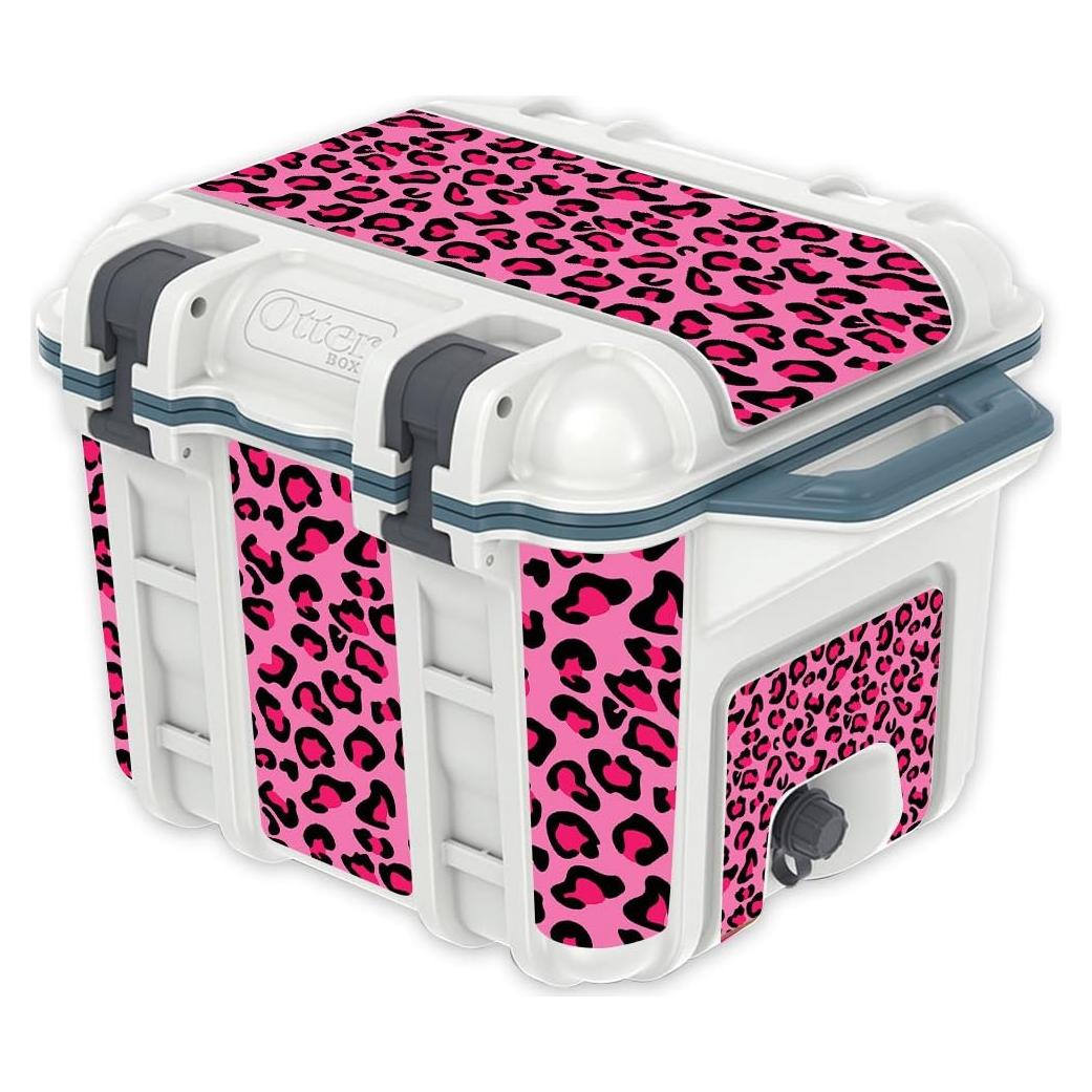 Piel de Vinilo MightySkins para Enfriador OtterBox 25 qt - Leopardo Rosa