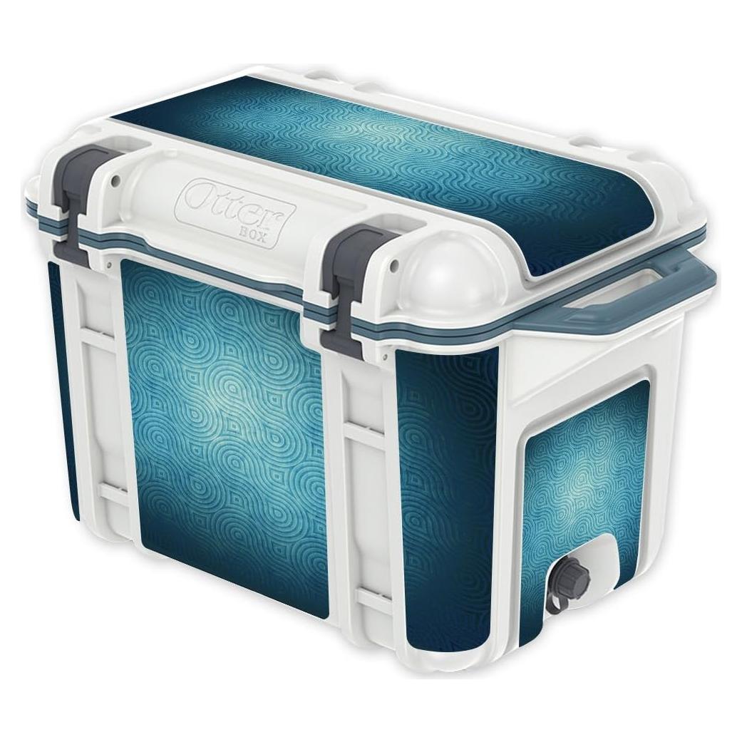 MightySkins (Cooler Not Included) Skin Compatible with OtterBox Venture 45 qt Cooler - Blue Swirls | Protective, Durable, and Unique Vinyl Decal wrap Cover | Easy to Apply | Made in The USA