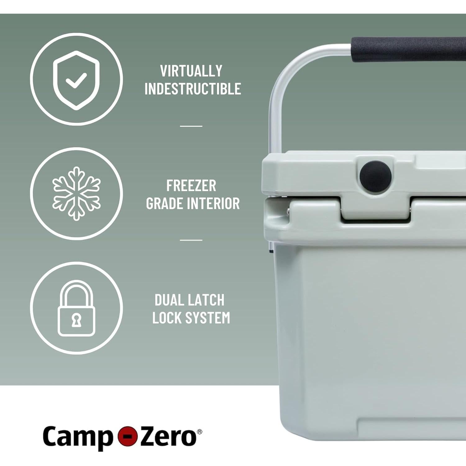 Enfriador Portátil CAMP-ZERO 10L Sage con Sujetadores de Taza