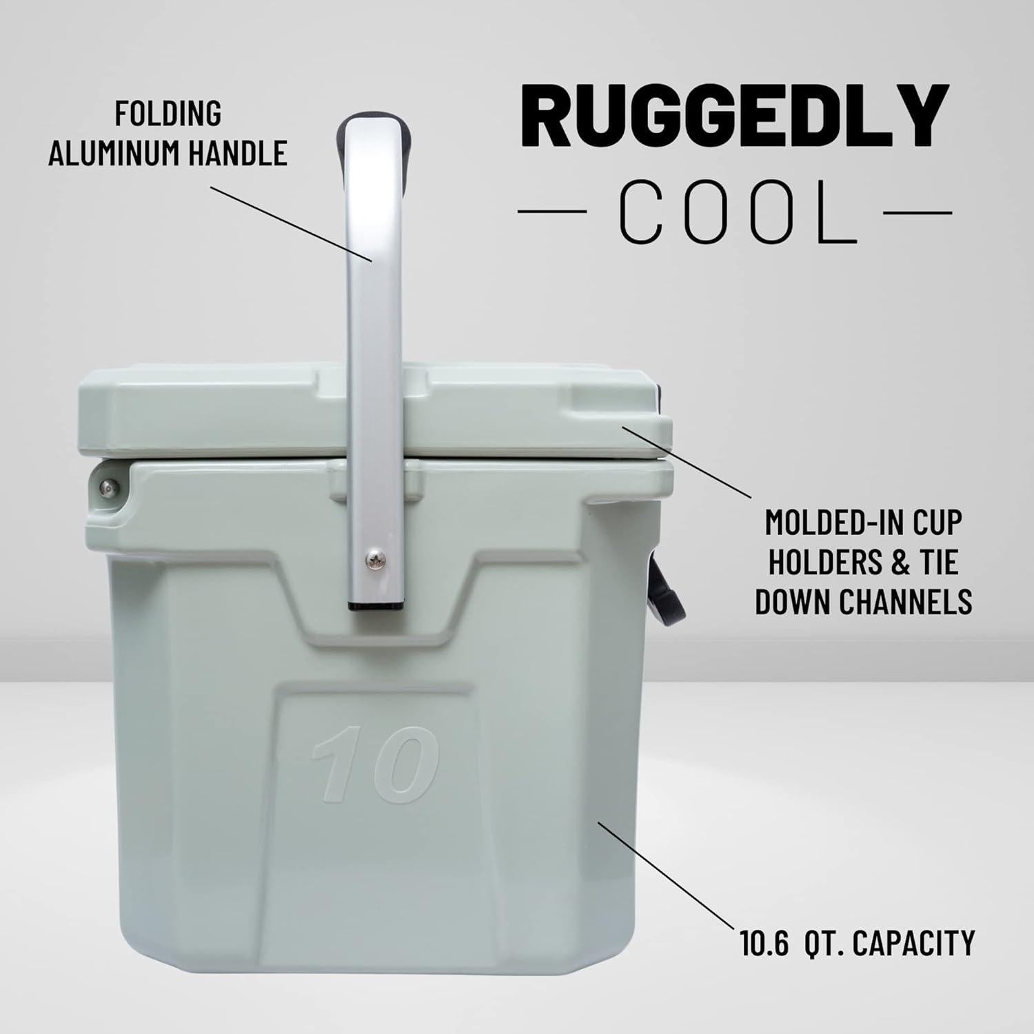 Enfriador Portátil CAMP-ZERO 10L Sage con Sujetadores de Taza