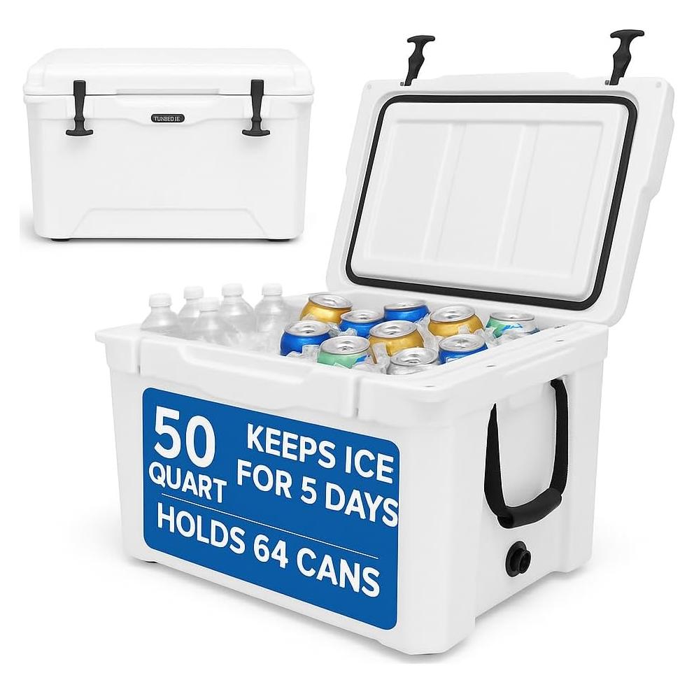 Caja de Hielo Portátil SereneLife 50QT Aislada para Camping
