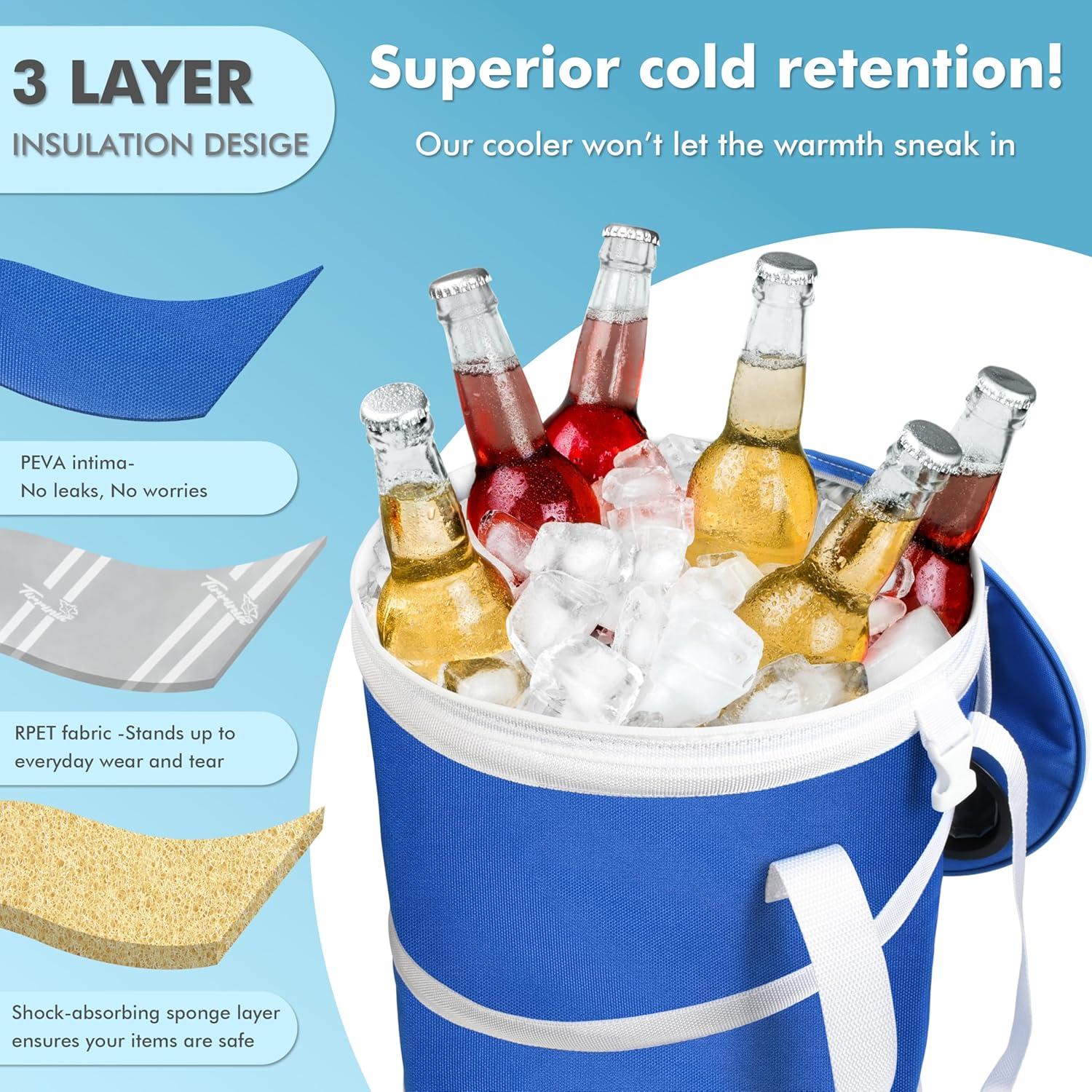 Bolsa de Enfriamiento Plegable Tirrinia 38L Azul para Camping