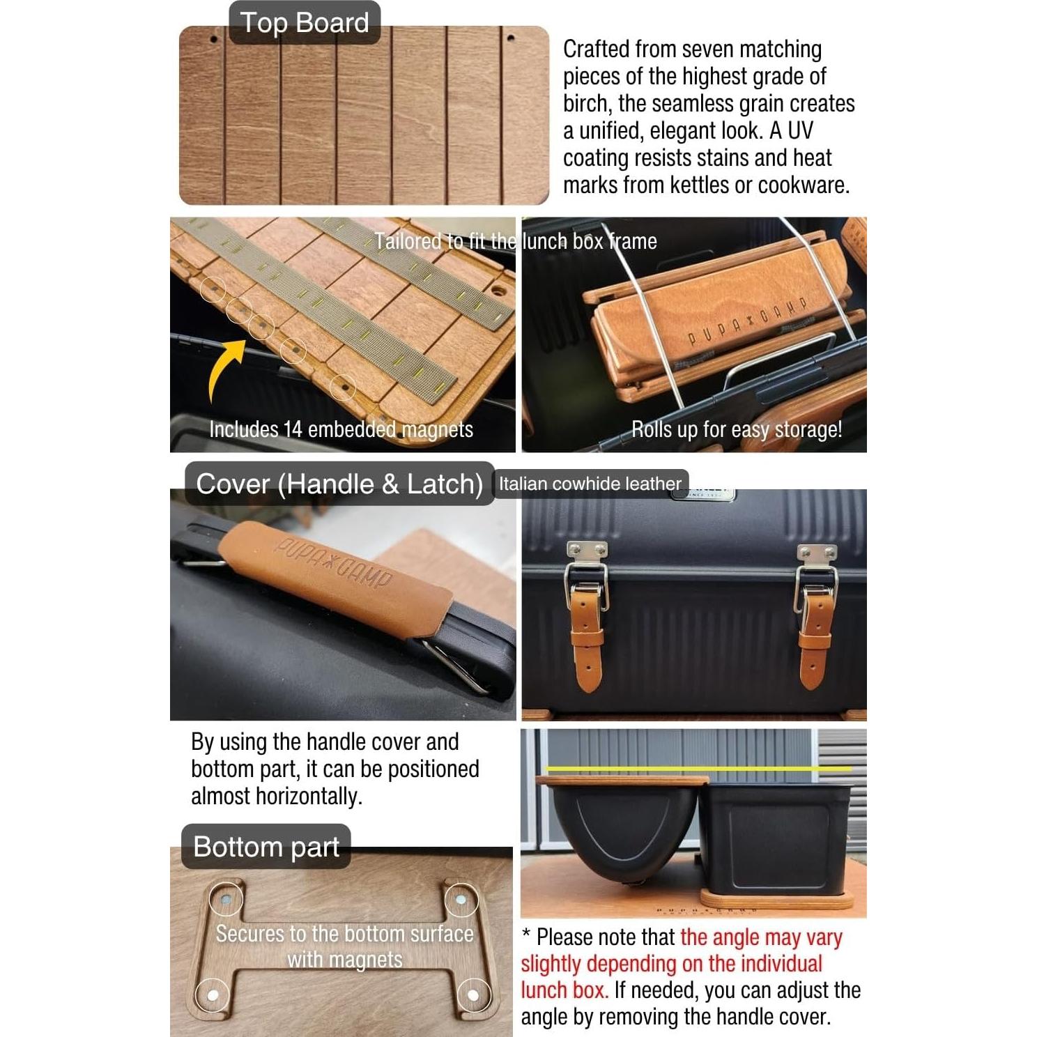 Mesa de Madera PUPA CAMP para Caja de Almuerzo Stanley 10qt