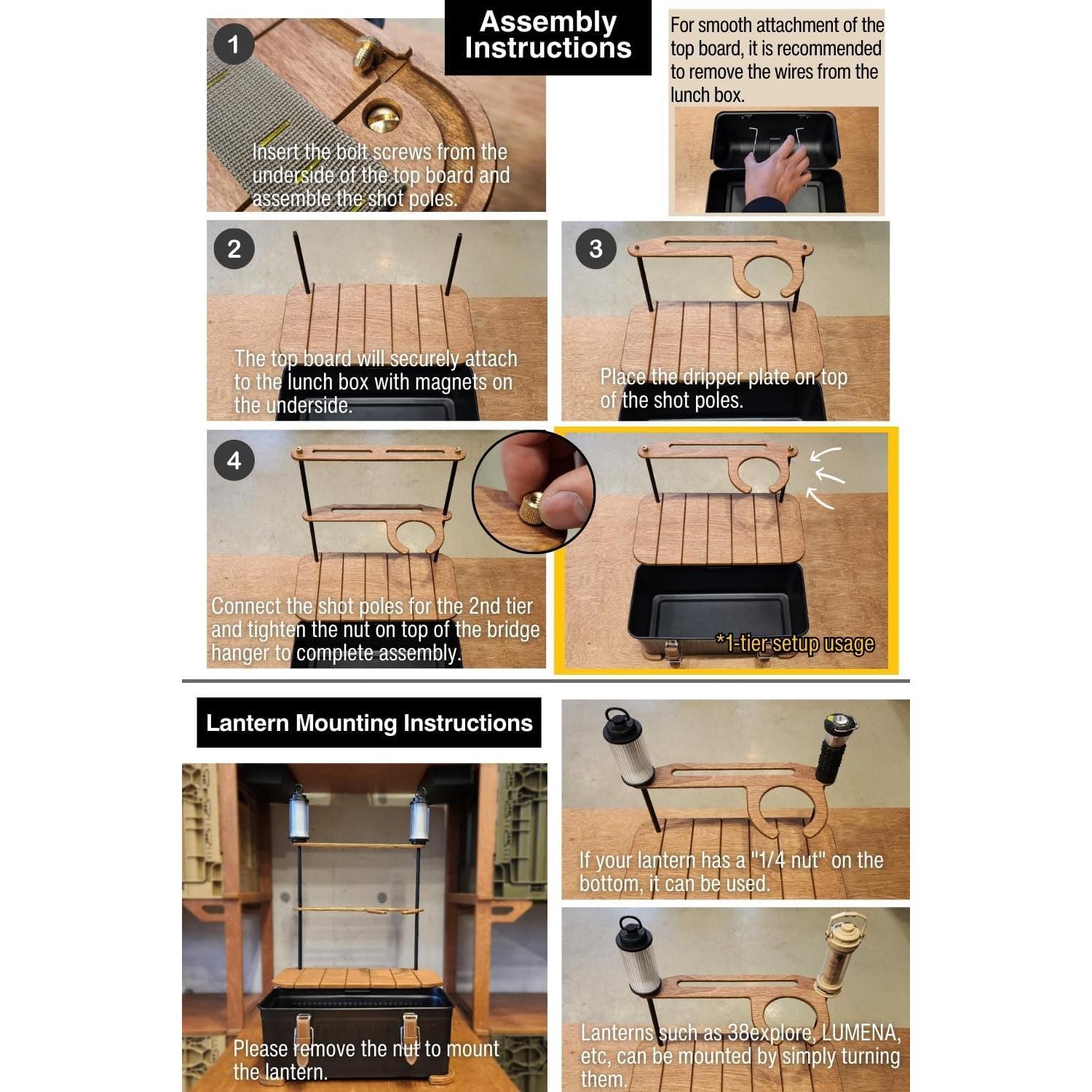 Mesa de Madera PUPA CAMP para Caja de Almuerzo Stanley 10qt