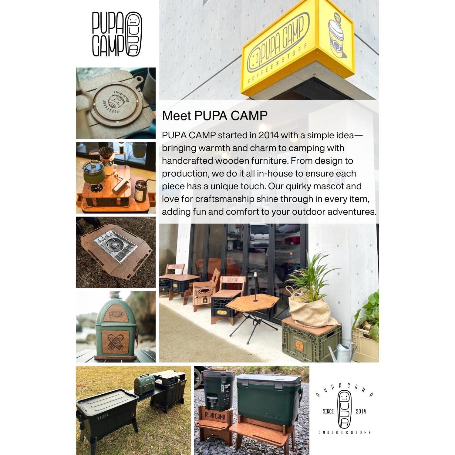 Mesa de Madera PUPA CAMP para Caja de Almuerzo Stanley 10qt