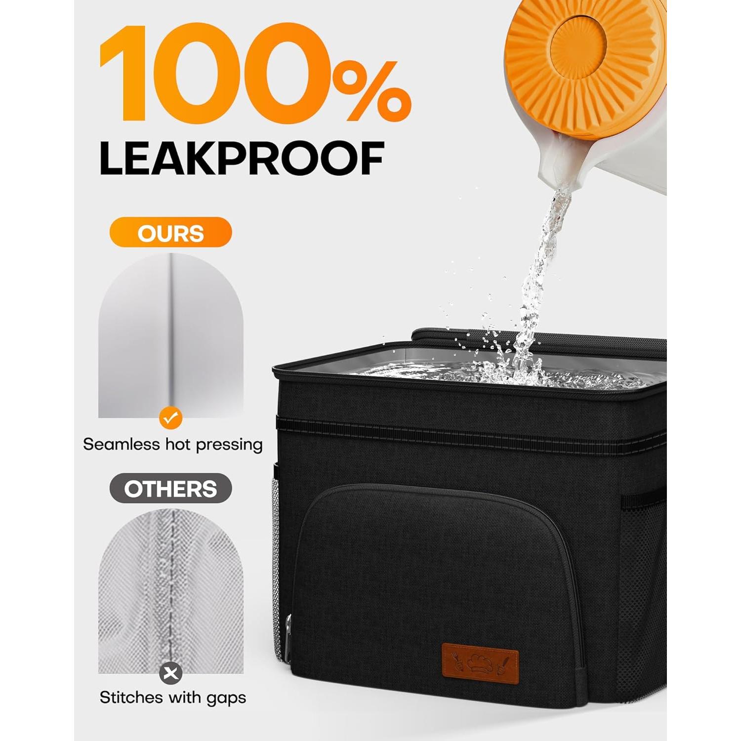 Caja de Almuerzo Aislada HOTOR Negra 8.5L 4 Compartimentos