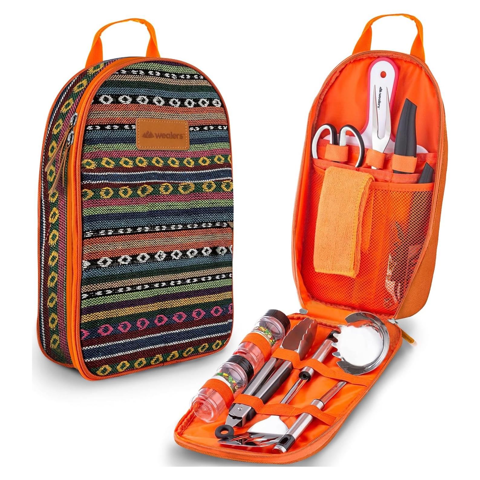 Juego de Utensilios de Cocina Wealers 12 Piezas Naranja Camping