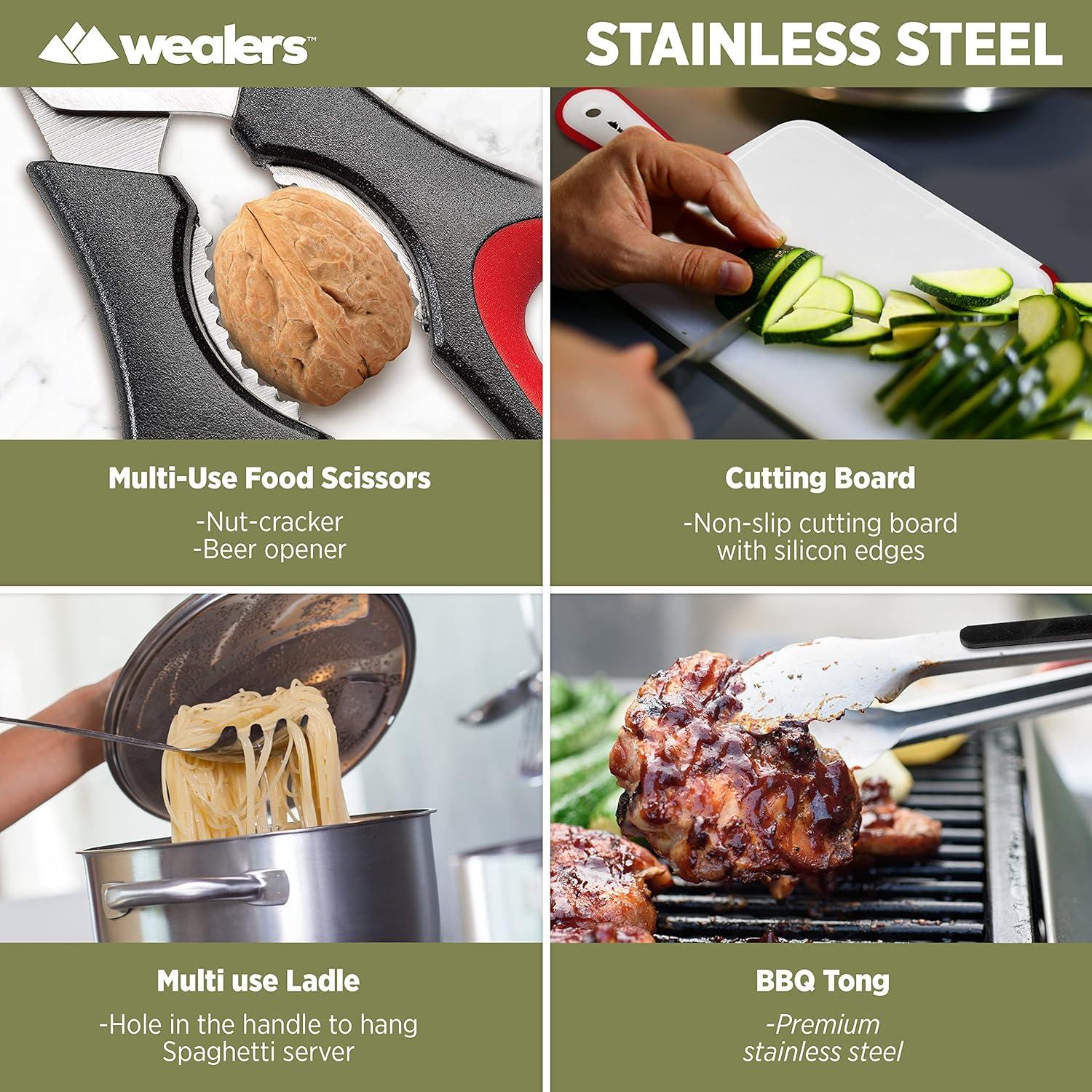 Juego de Utensilios de Cocina Wealers 12 Piezas Naranja Camping