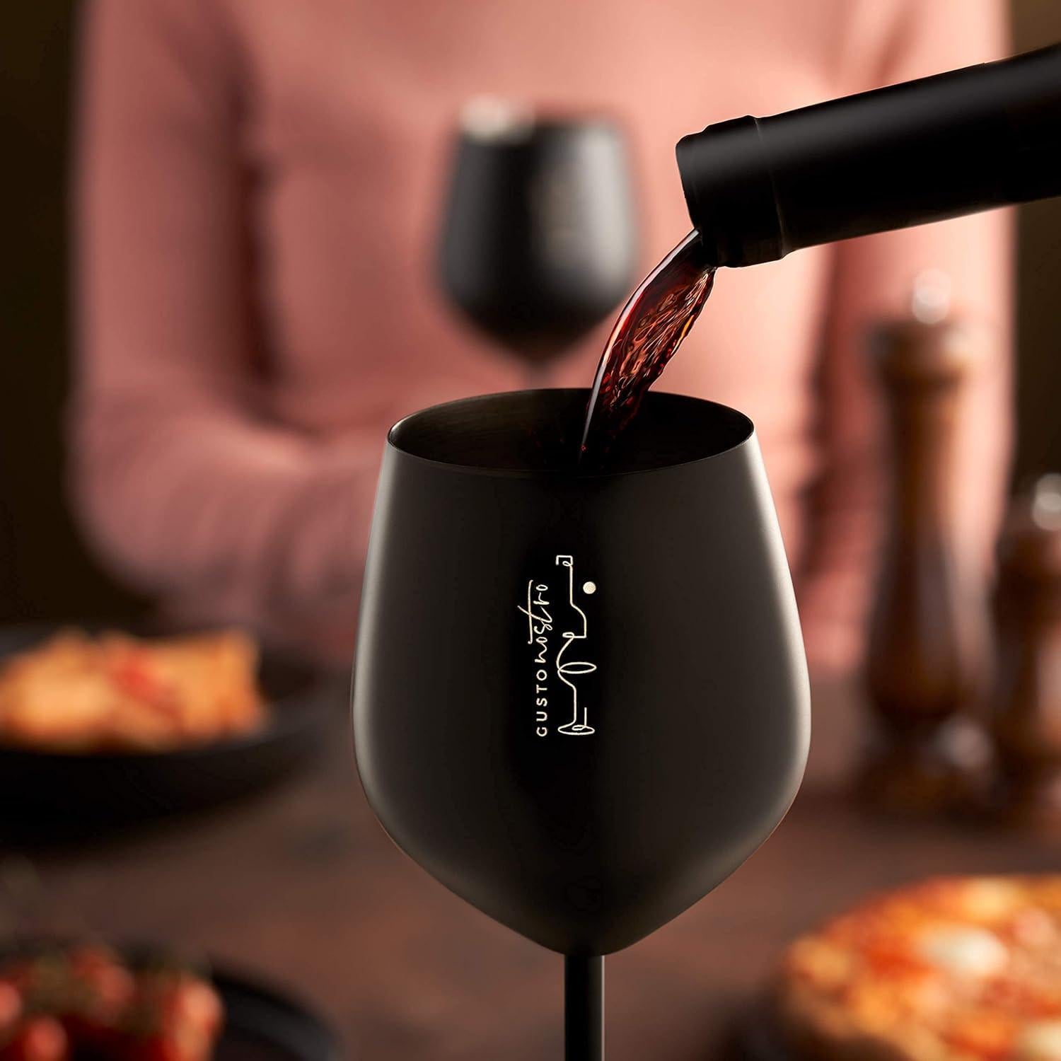 Vasos de Vino de Acero Inoxidable Gusto Nostro - 532 ml - Juego de 2