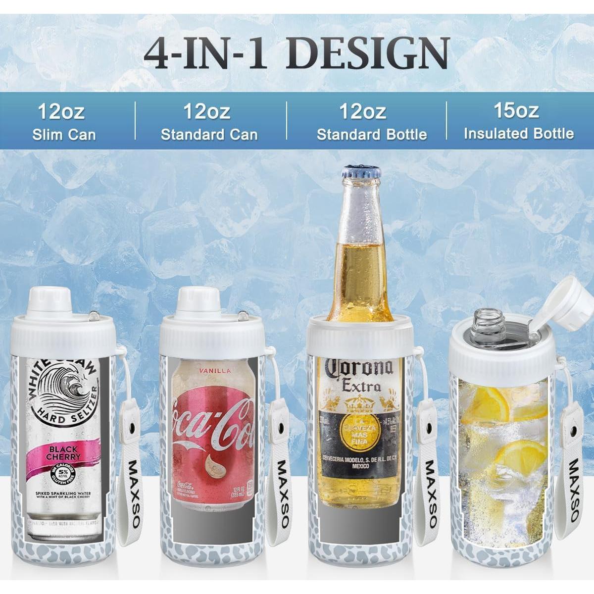 Enfriador de Latas MAXSO 4-en-1 Acero Inoxidable Leopardo