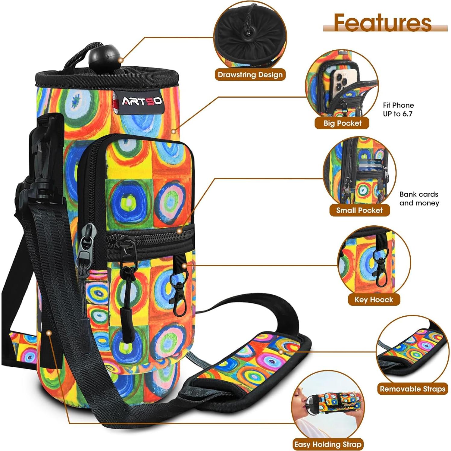 Bolsa Portabotellas ARTSO Neopreno 32oz con Bolsillo