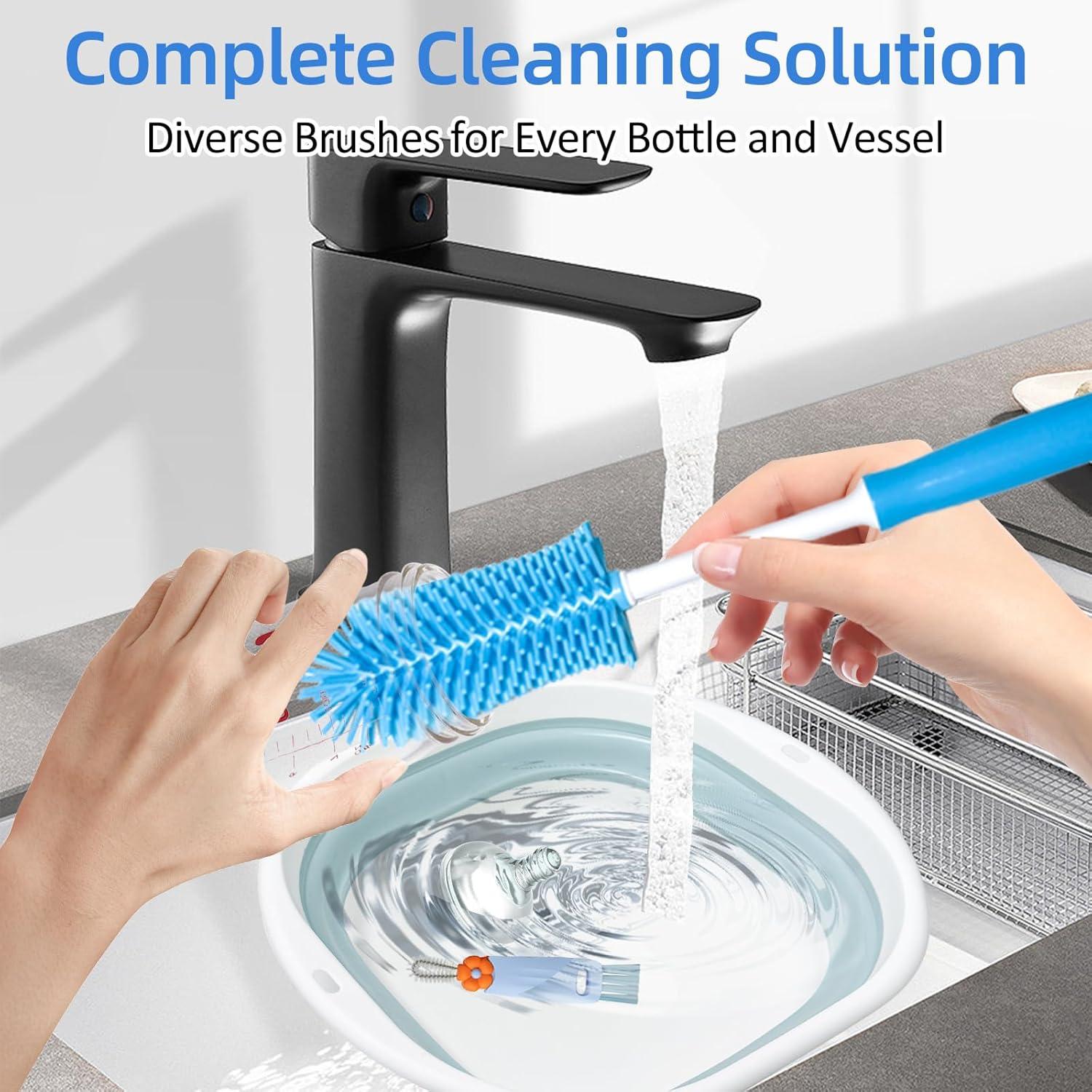 Kit de Limpieza de Botellas Engorgio - 4 Piezas, Azul