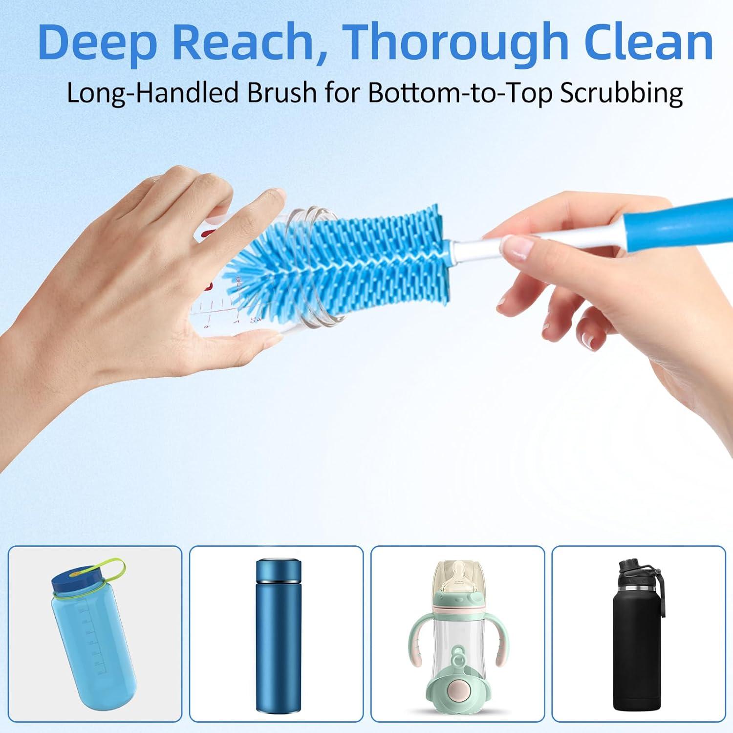 Kit de Limpieza de Botellas Engorgio - 4 Piezas, Azul