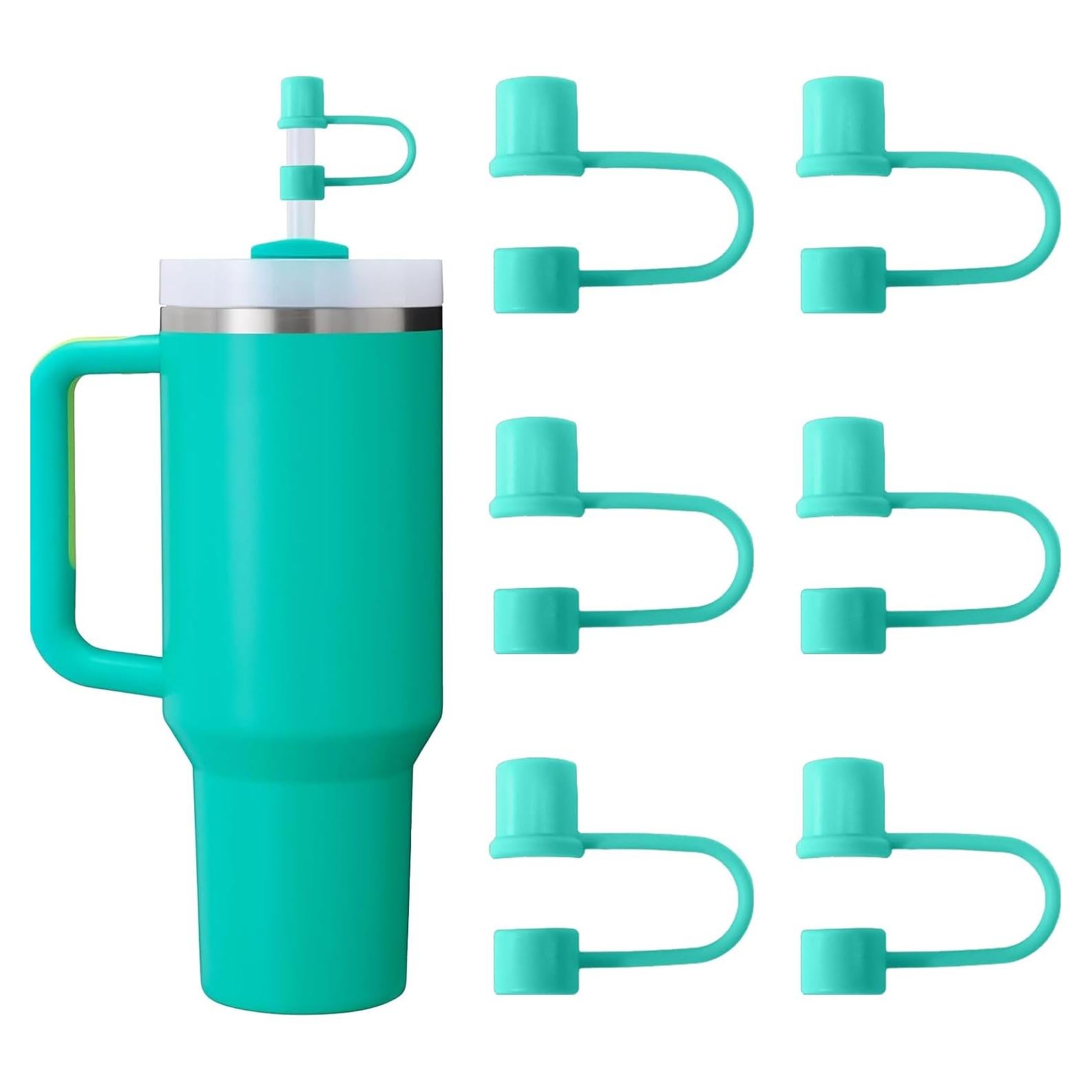 6 Tapas de Silicona para Pajitas CEDIDJAC 10mm Verde Reutilizables