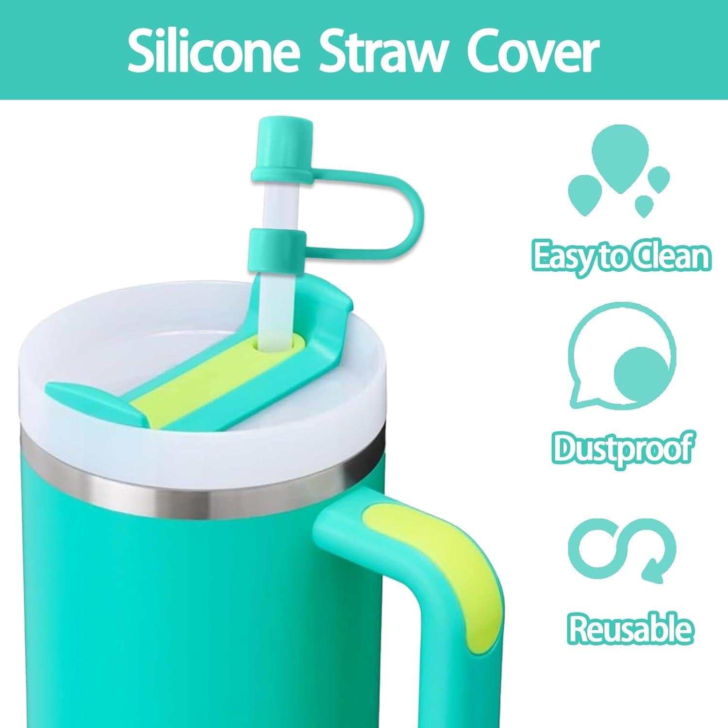 6 Tapas de Silicona para Pajitas CEDIDJAC 10mm Verde Reutilizables