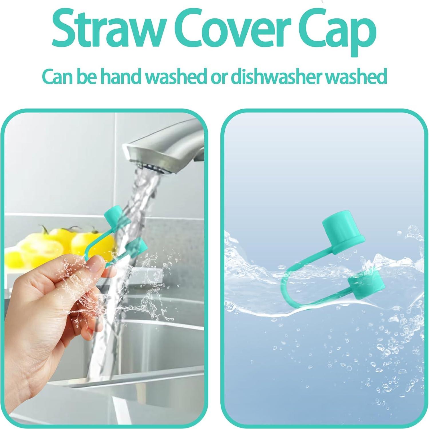 6 Tapas de Silicona para Pajitas CEDIDJAC 10mm Verde Reutilizables