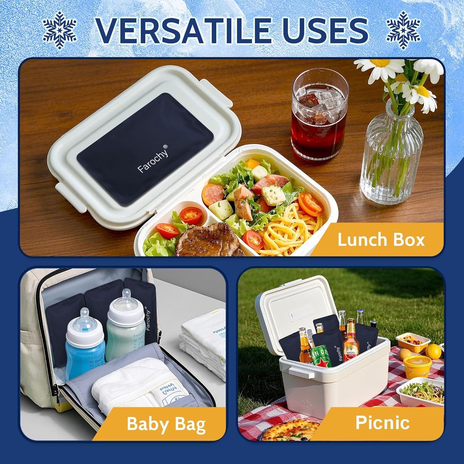 Paquetes de Hielo Reutilizables Farochy 2PCS 17x11cm Ecológicos