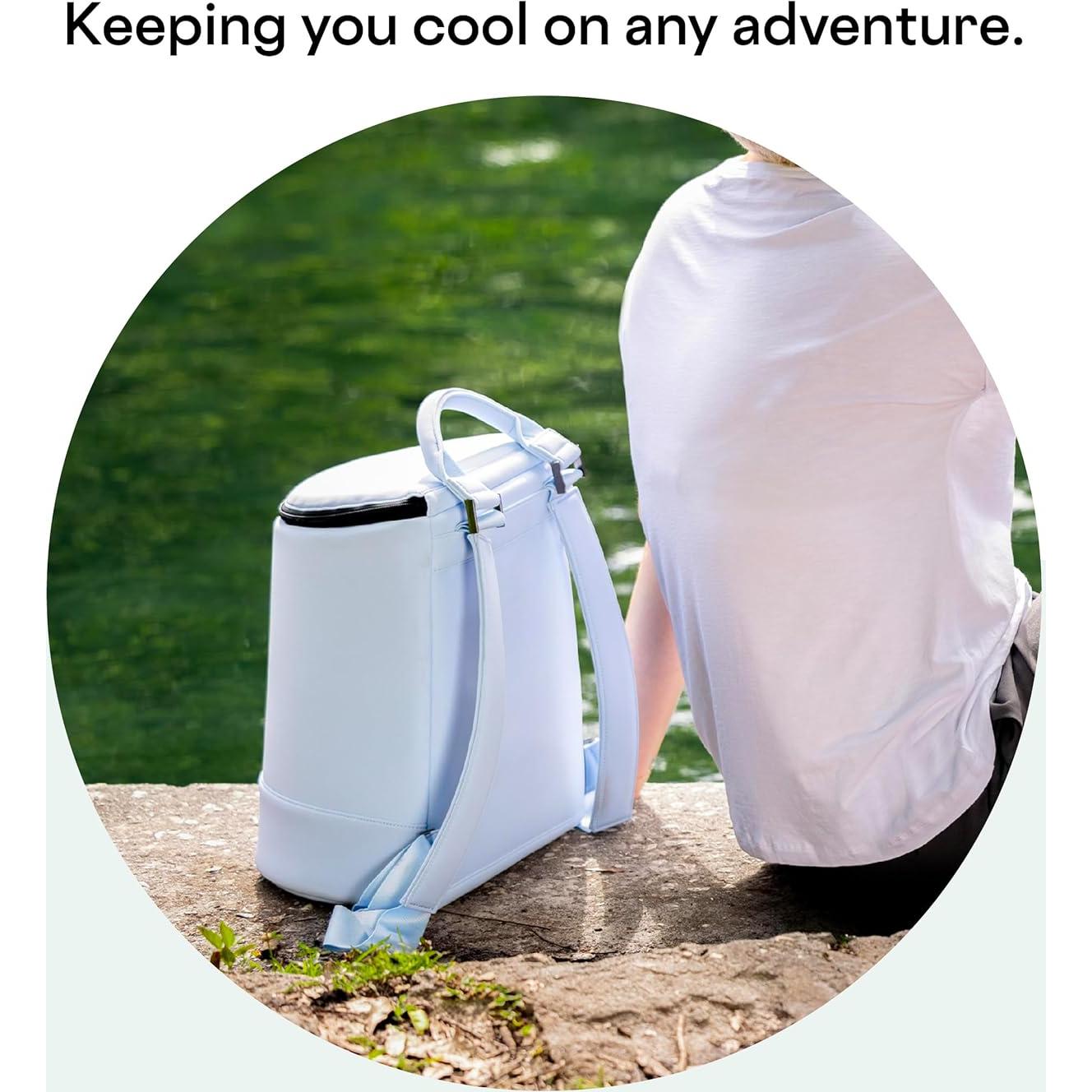 Mochila Cooler Corkcicle Eola Aislada 2 Botellas Neopreno Negro