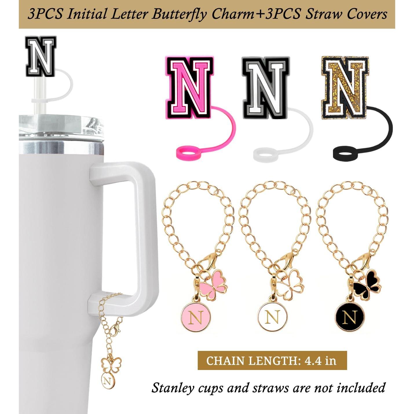 Cubierta de Pajita Nuozme 3PCS para Taza Stanley con Encantos